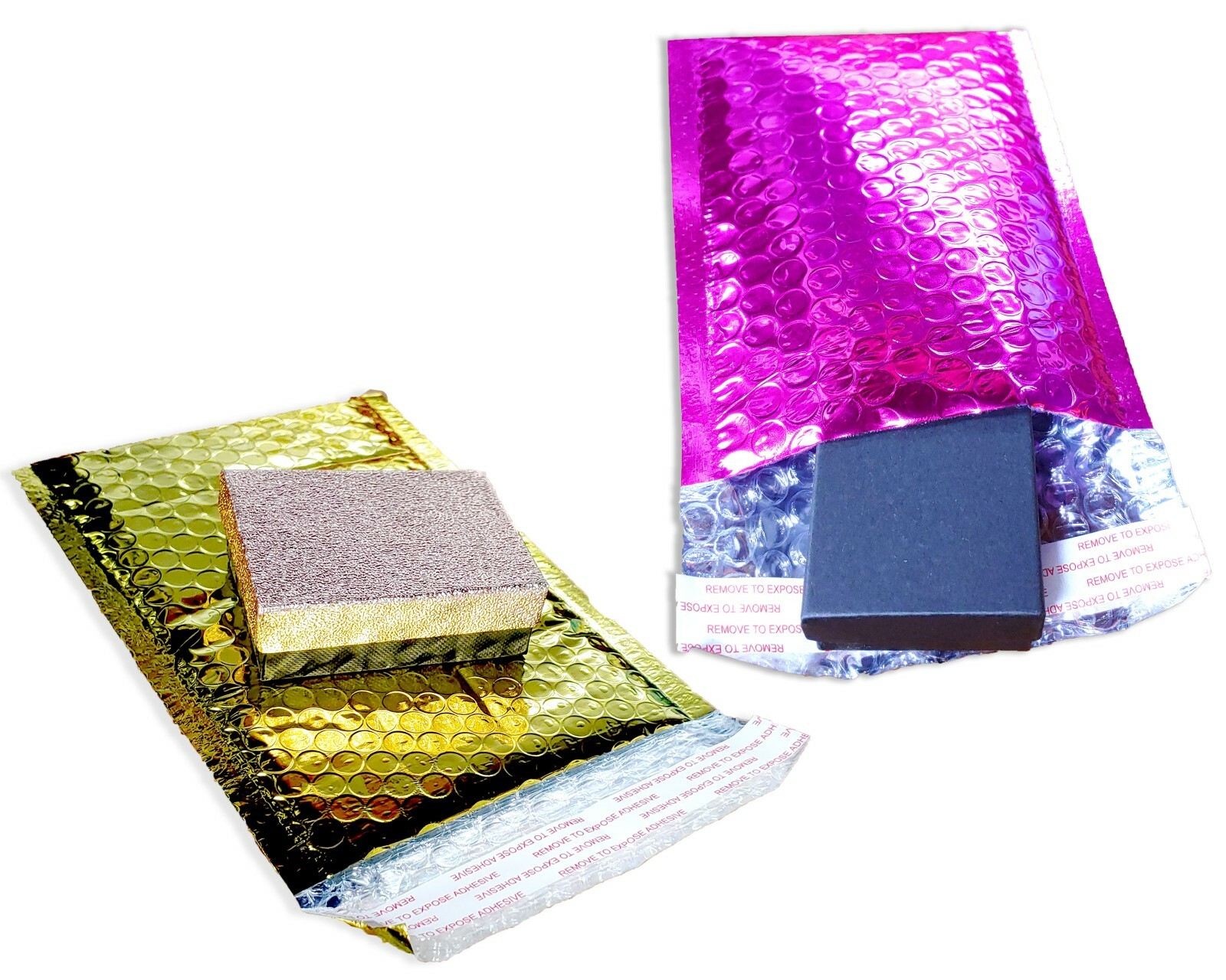 4×8 Honey Pot Gold & Pink Metallic BUBBLE MAILER Combo Padded Business Envelopes