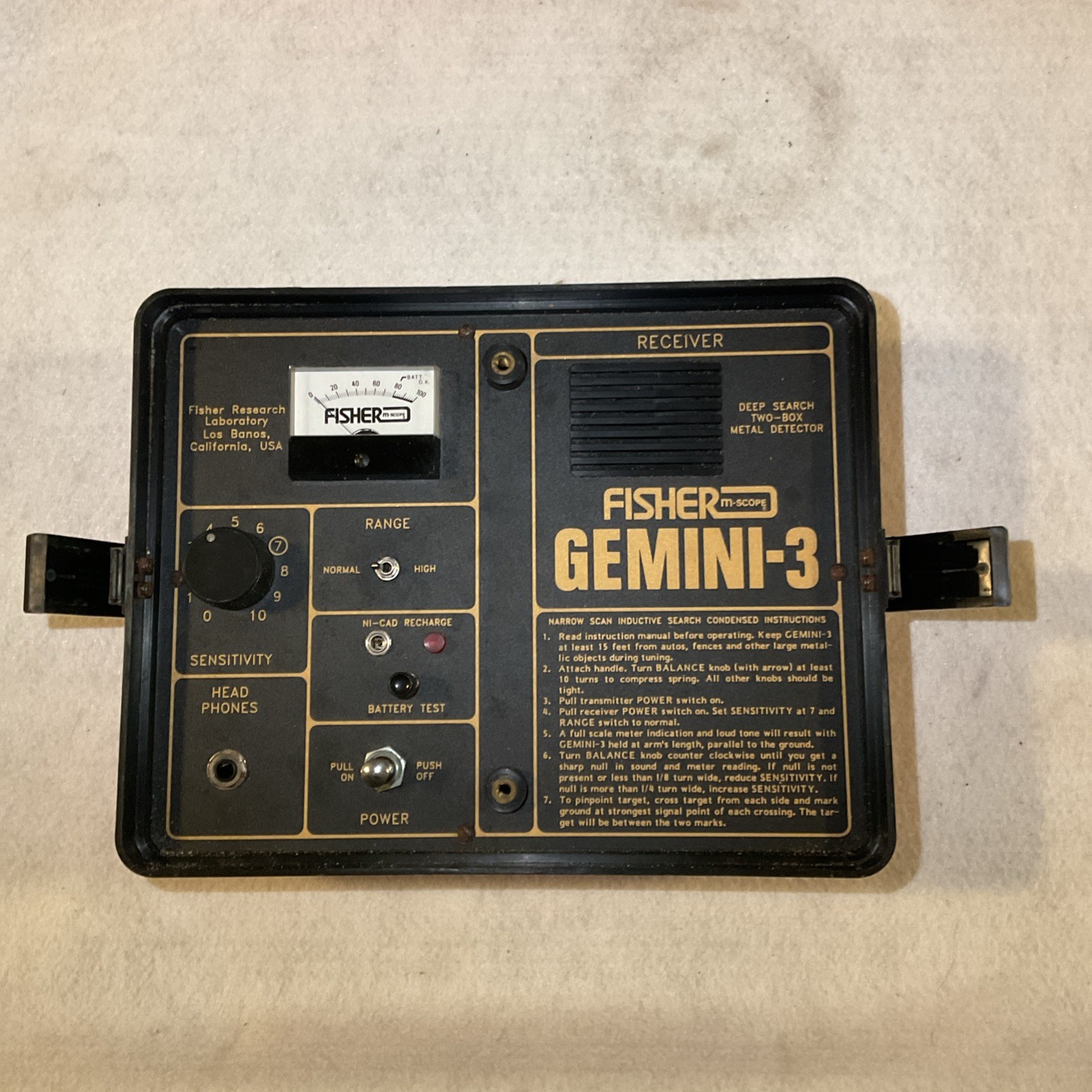 Fisher Gemini 3 Deep Search Metal Detector