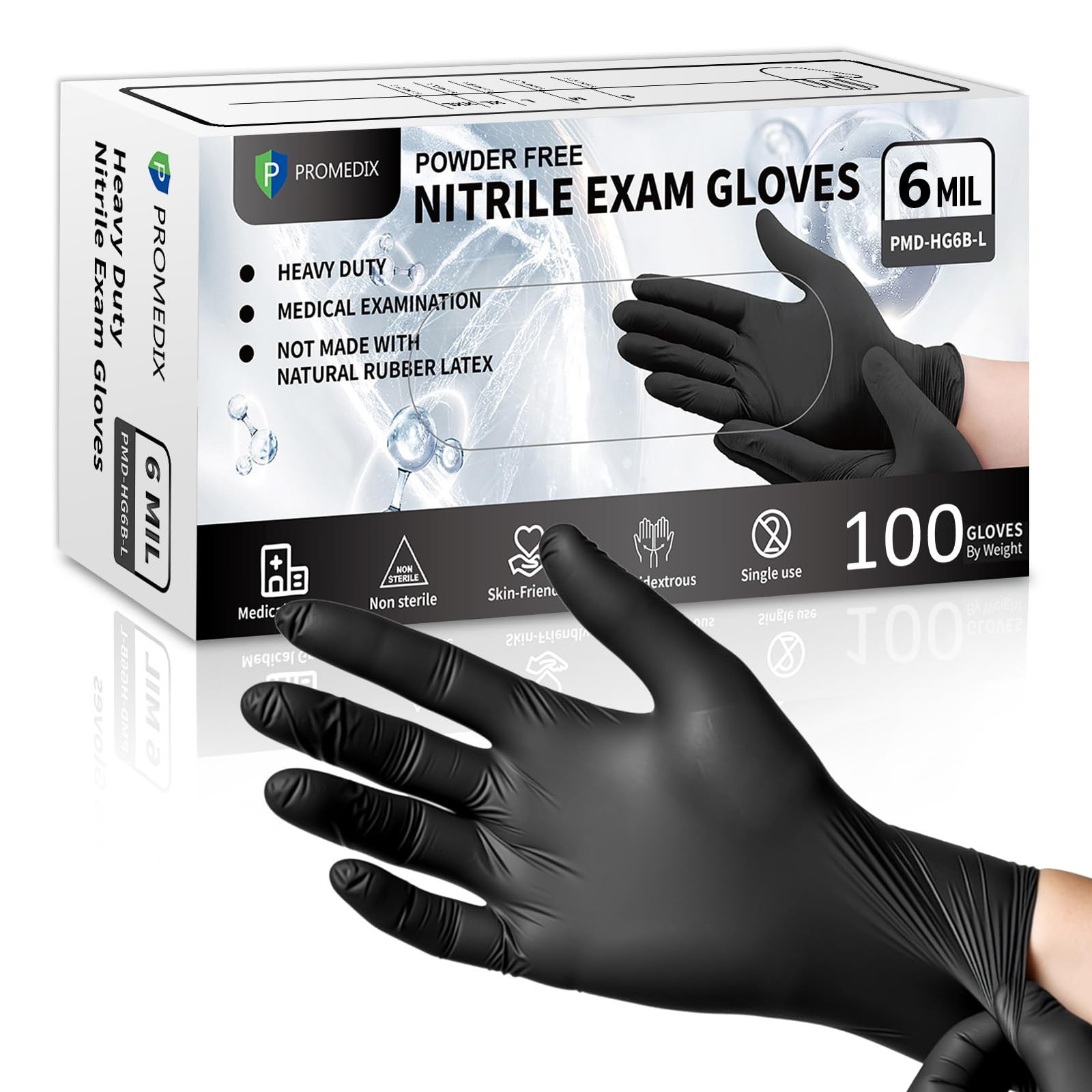 Black Disposable Nitrile Gloves, 6Mil 100 Pcs Food Safe Cooking Gloves Latex …