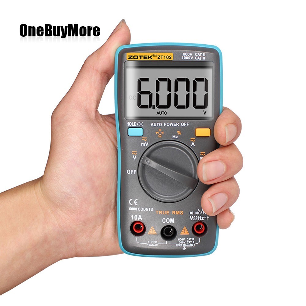 ZOTEK ZT102 Digital Multimeter Tester 600V CAT III & 1000V CAT II 6000 Counts