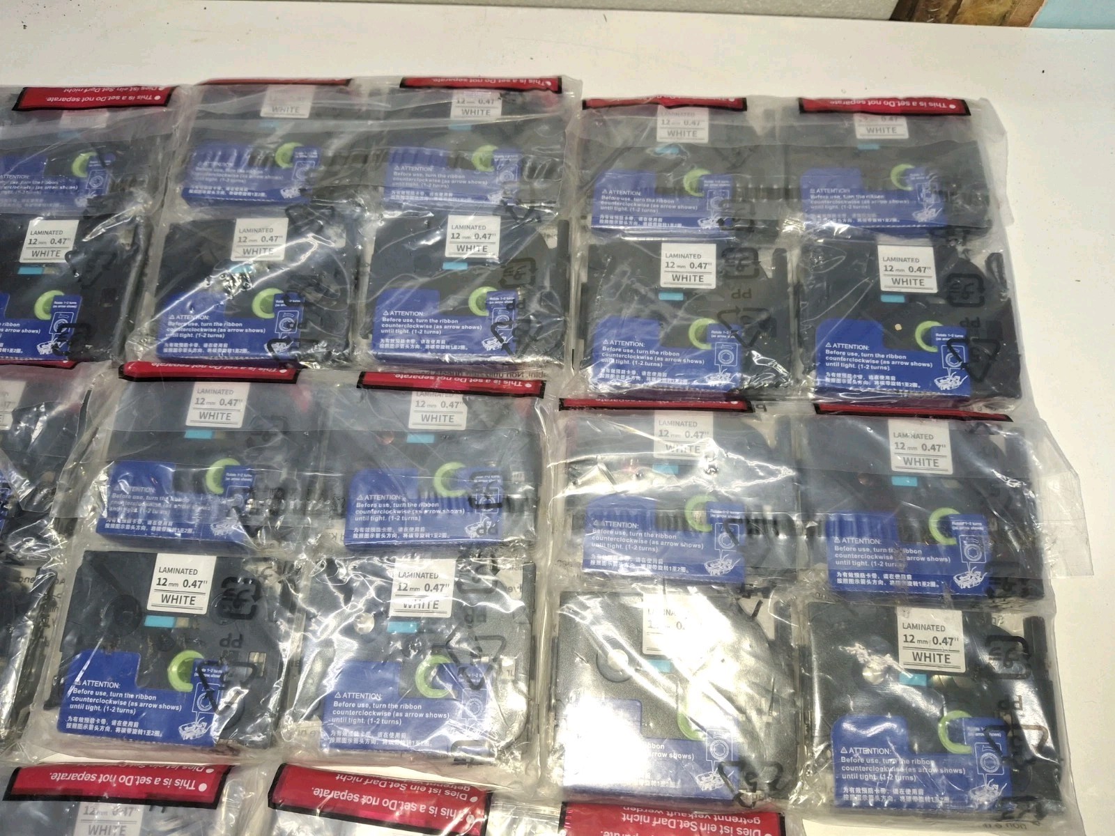 Lot Of 32 12MM .47″ Inch Wide White Label for Brother P-Touch PT-D400