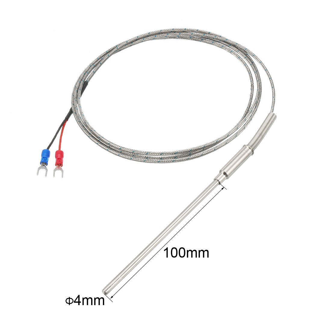 K Type Temperature Sensor Probe 1.5M Cable 4x100mm Probe Thermocouple