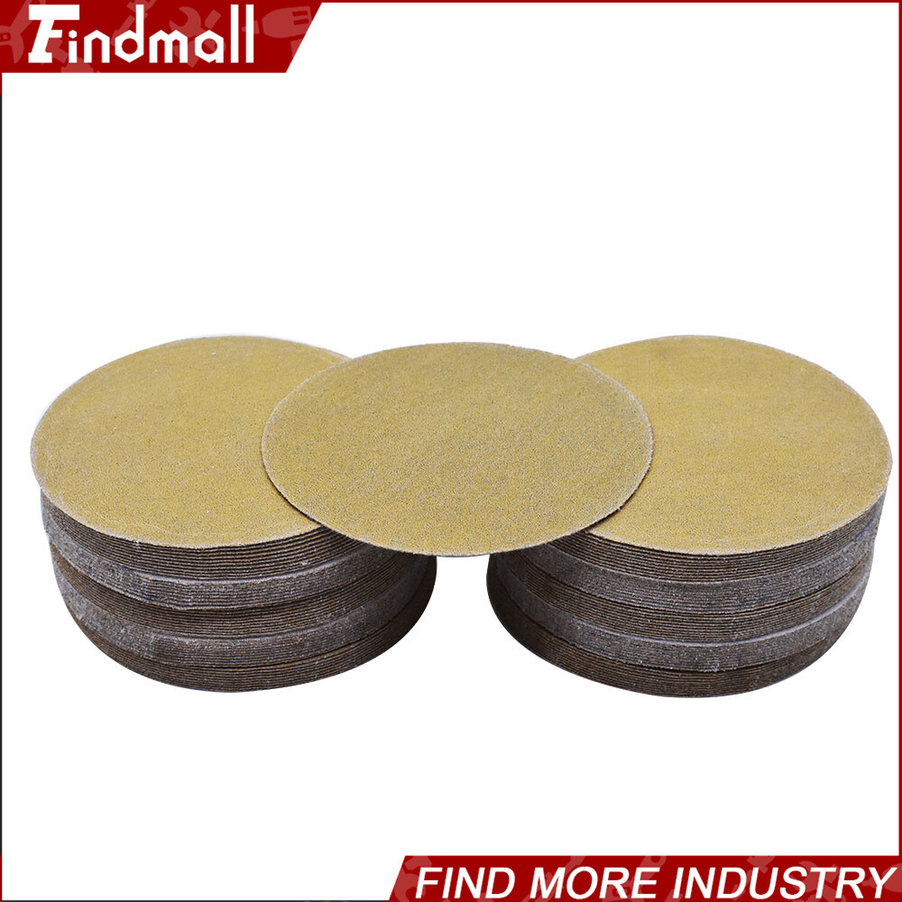 Findmall 100 Pack 5″ 120 Grit Hook Loop Pads Sanding Disc NO-Hole Sand Paper