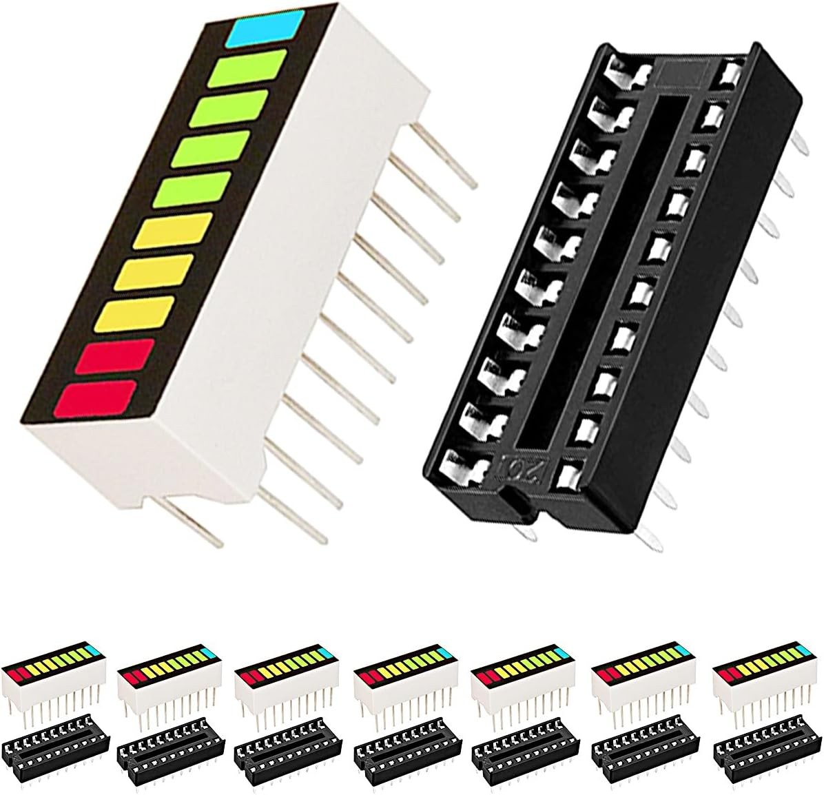 8 Segment LED Bar Graph Display Red Yellow Blue Green Indicator 20 Pin DIP