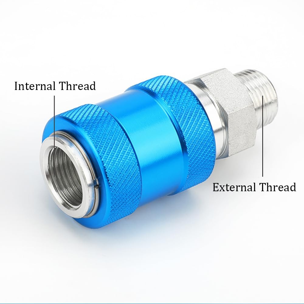 2 PCS HSV08 Aluminum G1/4 Inch Thread Pneumatic Flow Control Manual Valve
