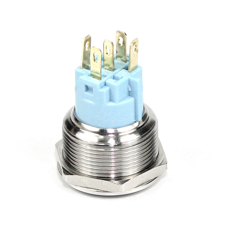 19mm Tri-color High Head+Ring LED 2NO2NC Stainless steel Anti-vandal Push button