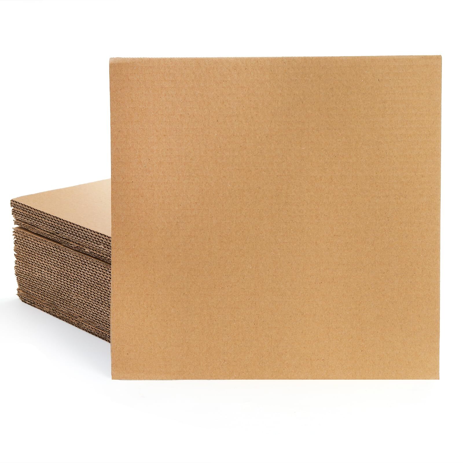 50 Pack Corrugated Cardboard Sheets 12×12 Inch 2mm Thick Filler Pads Brown