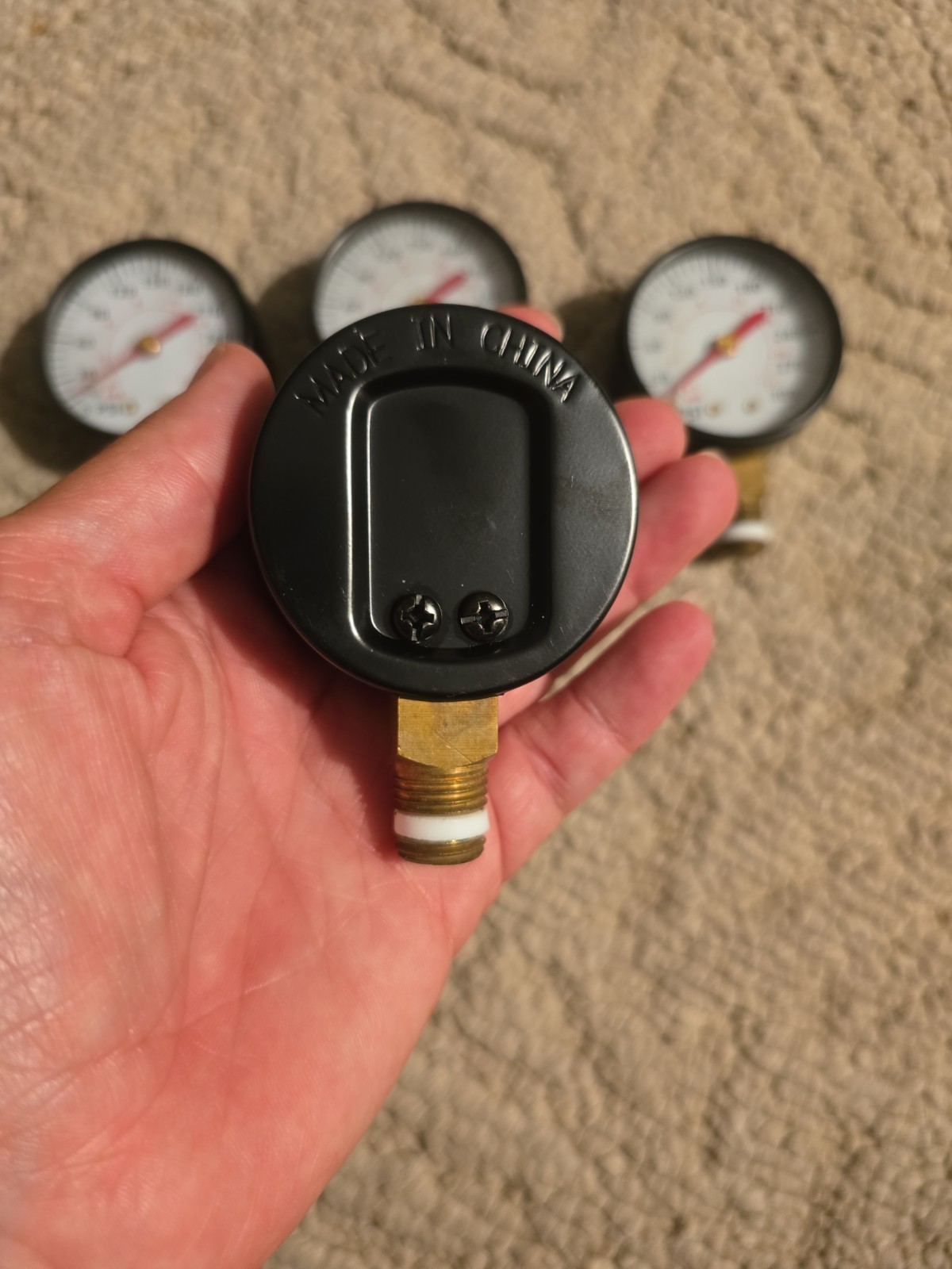5 Air Compressor Pressure Gauge 0-300 PSI, 1/4in Male Thread, 2-1/2» Face New