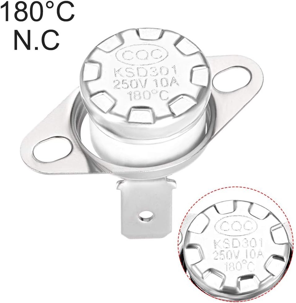 Thermostat 180°C/356°F 10A Normally Closed N.C Adjust Snap Disc Temperature S…