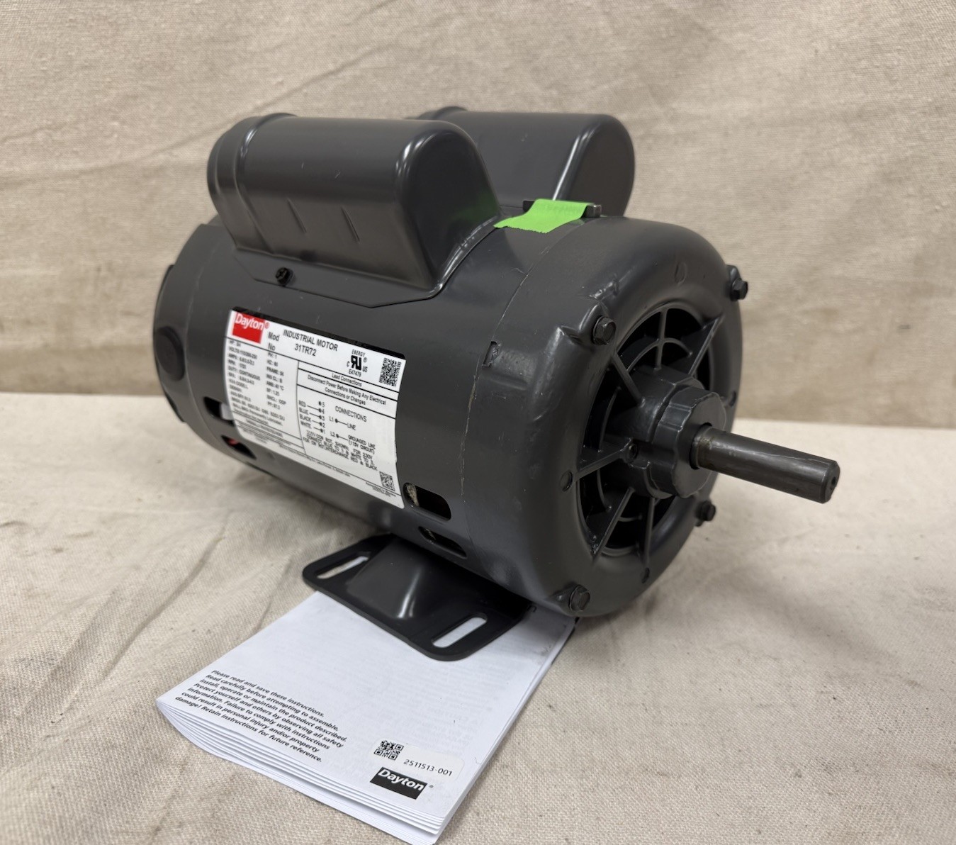 DAYTON 119156.00 General Purpose Motor 1 Ph 3/4 hp