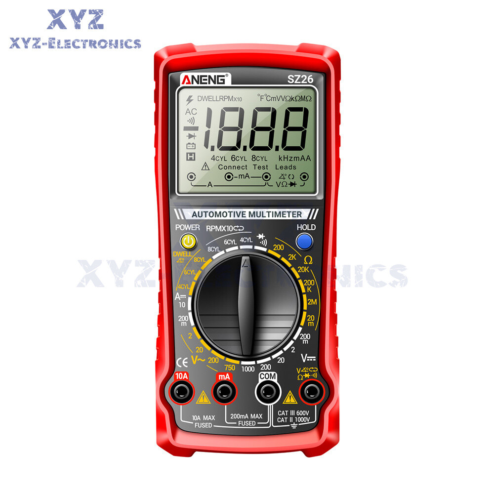 SZ26 Digital Multimeter 0-1000V 1999 Count AC/DC Car Overhaul Diode Resistance
