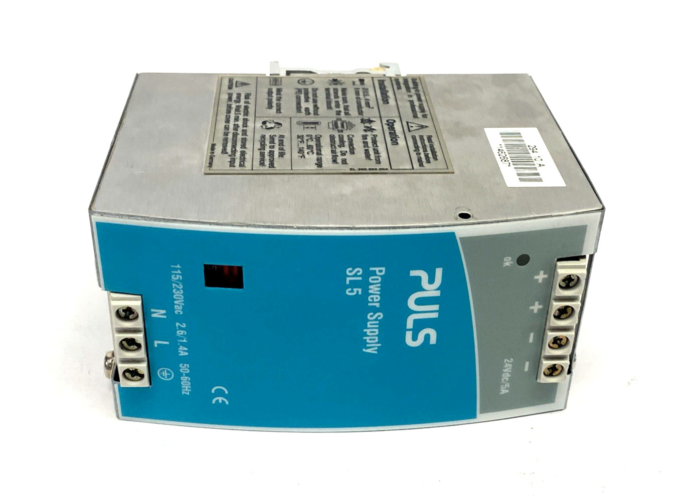 Puls SL5.100 Single Phase DIN Rail Power Supply 115/230VAC 24VDC 5A 120W