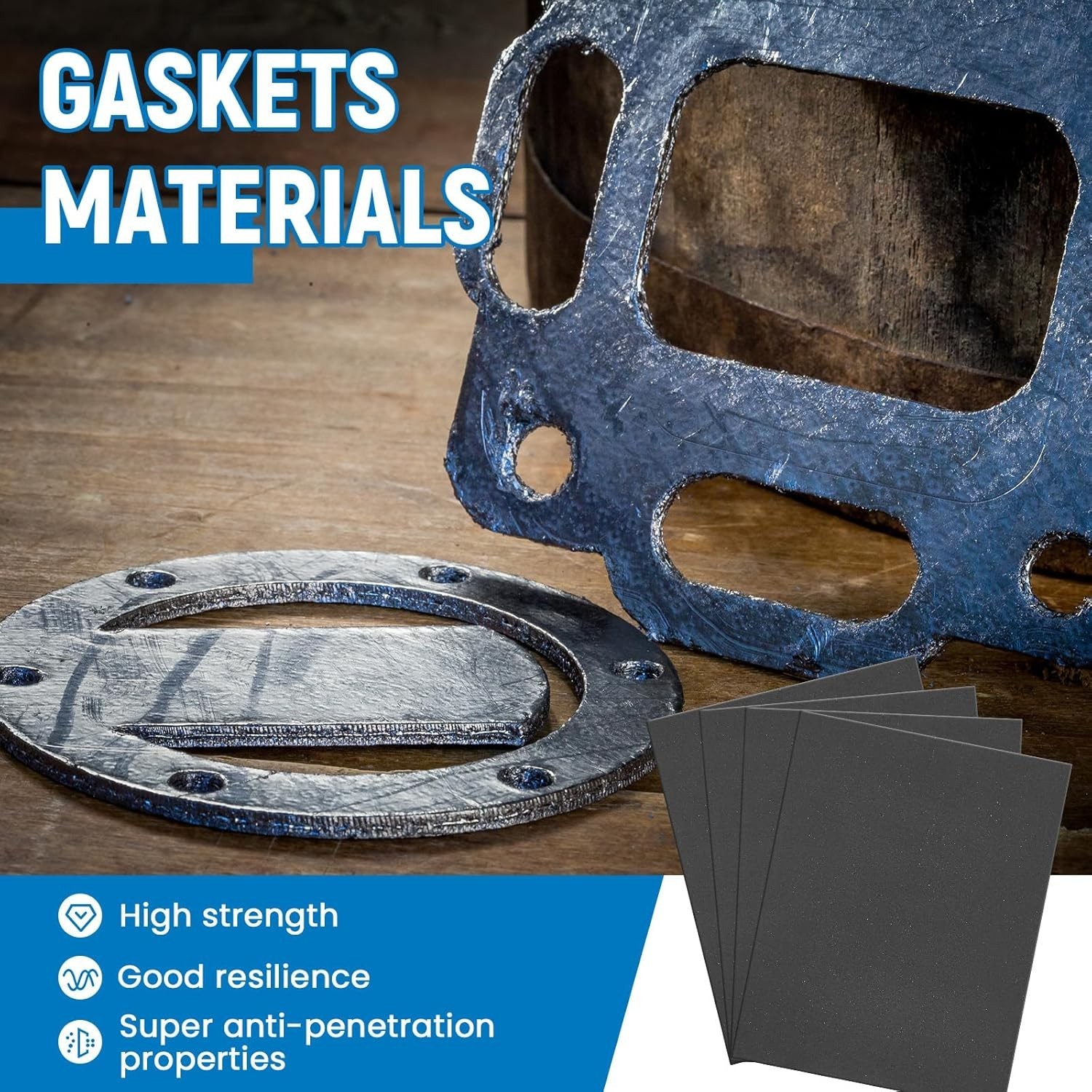 12 Pcs High Temp Gasket Material Sheets 3 Thickness DIY Engine Seal Kit