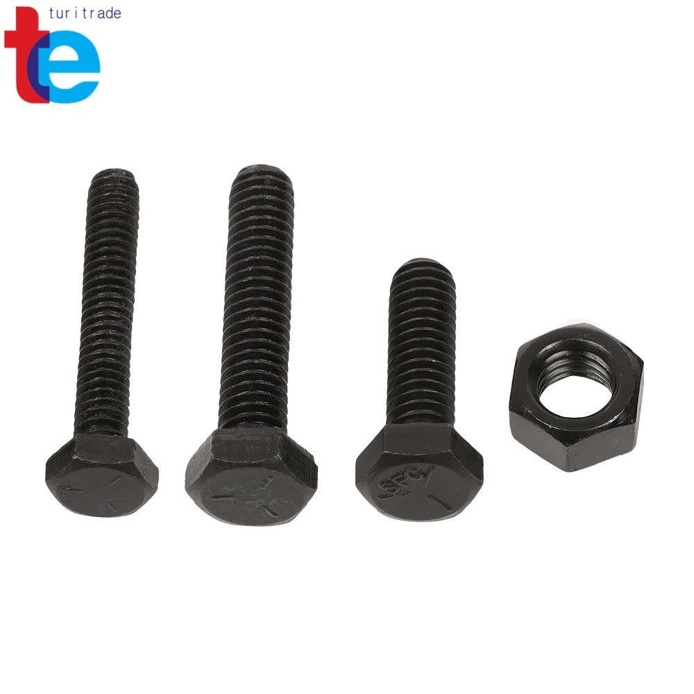 272PCS Hex Bolts Screws With Nuts Flat Lock Washers Assortment Kit 1/4 5/16 3/8