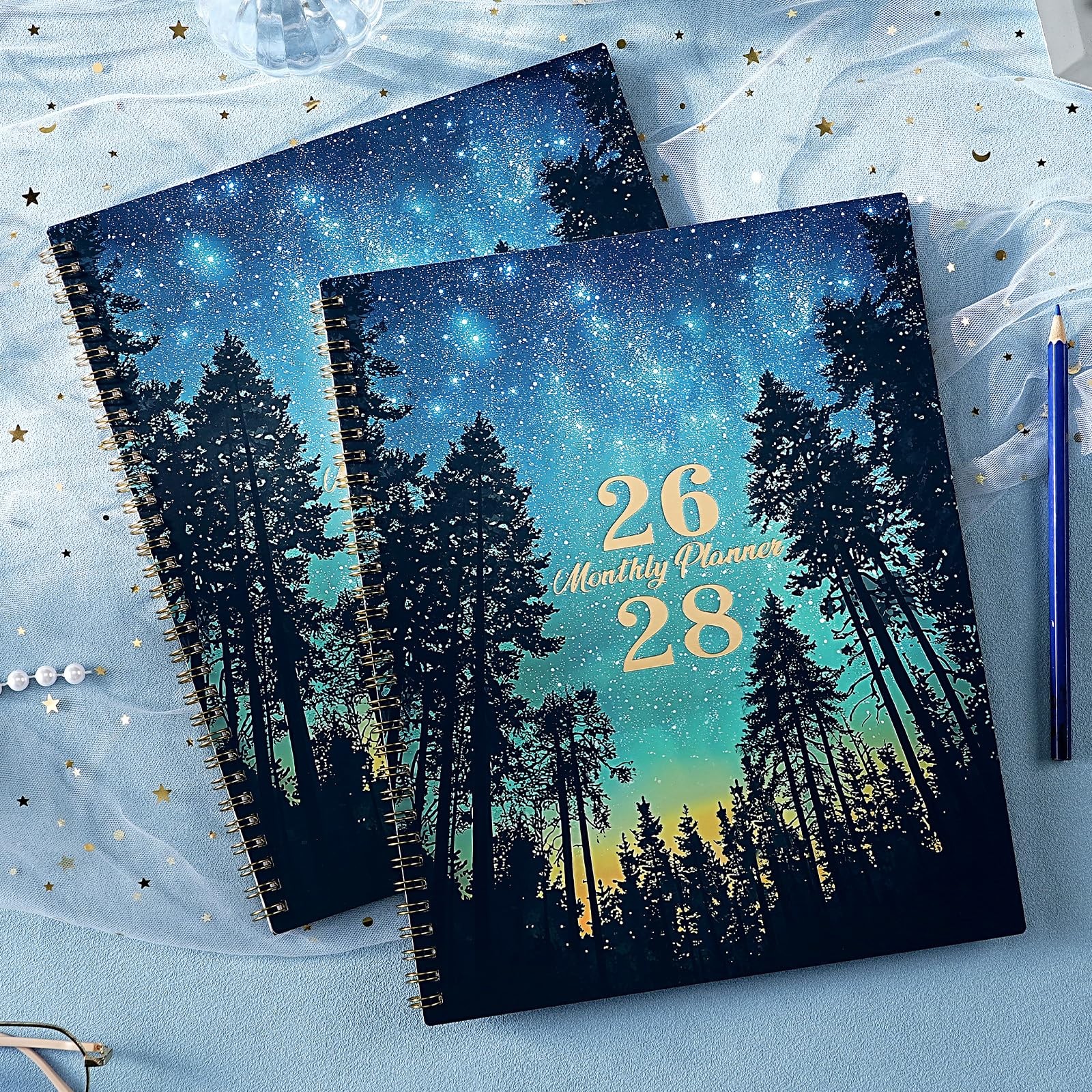 Monthly Planner 2026-2028 – 2 Year 2026-2028, 9″ x 11″, Blue