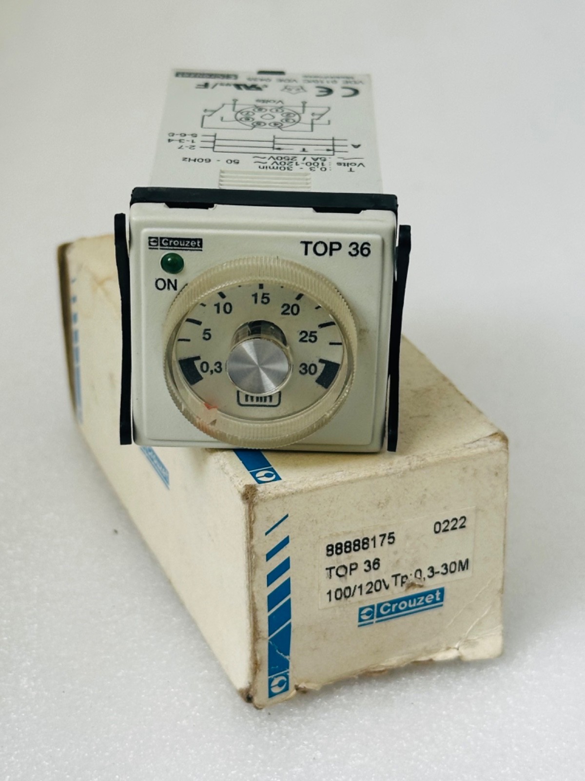 NEW CROUZET TOP 36 0,3-30min 8-Pin Time Relay TOP36 100-120V 88 888 175 TOP-36