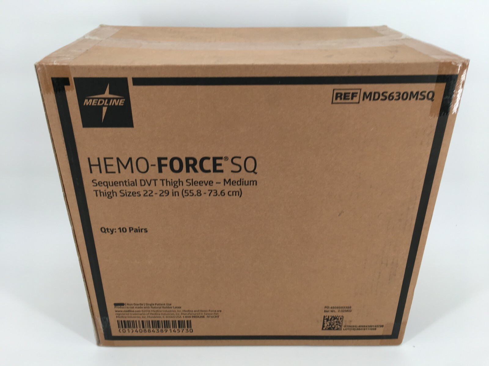 Medline MDS630MSQ Hemo-Force Sequential Medium DVT Thigh Sleeves 1 Pair