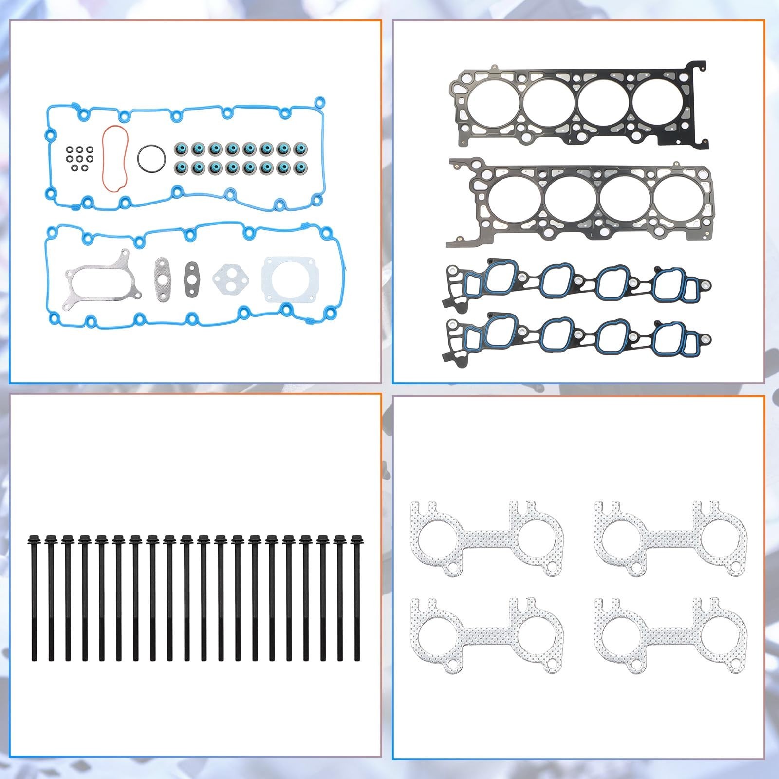 5.4L Engine Cylinder Head Gasket Set w/Bolts Fit for Ford E-150 E-250 E-350 E…