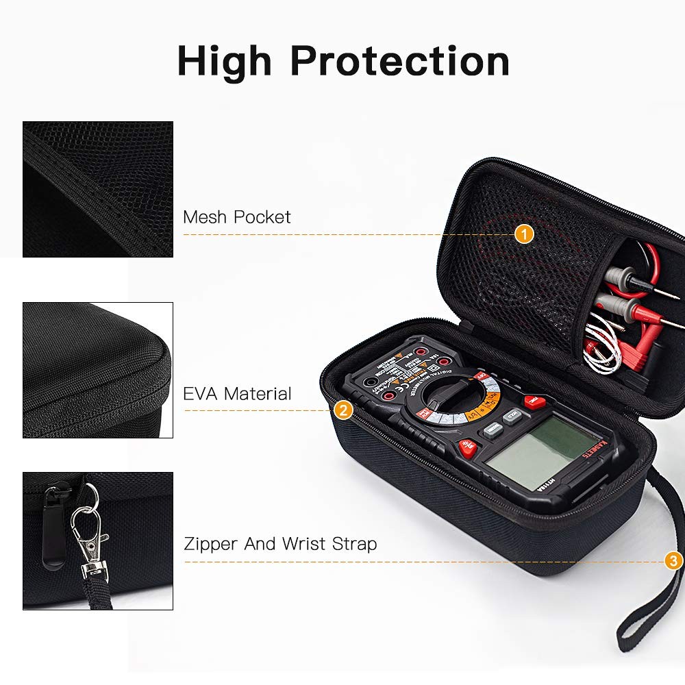 KAIWEETS HT118A/HT118E Multimeter Case, Protective Hard Storage Bag, Replacement