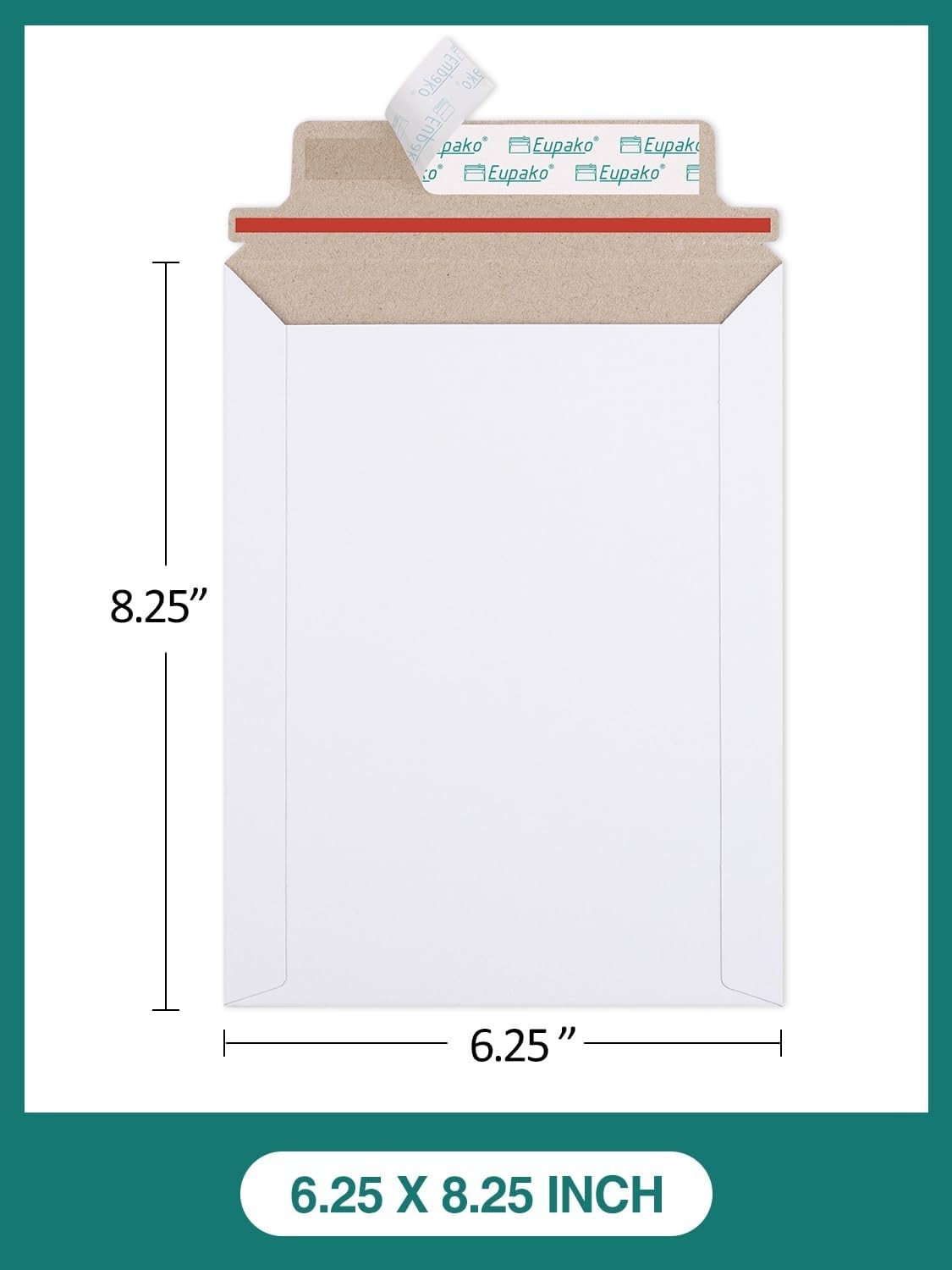 6×8″ 25 Pack Photo Document Mailer White Stay Flat Self-Seal Cardboard Envelo…