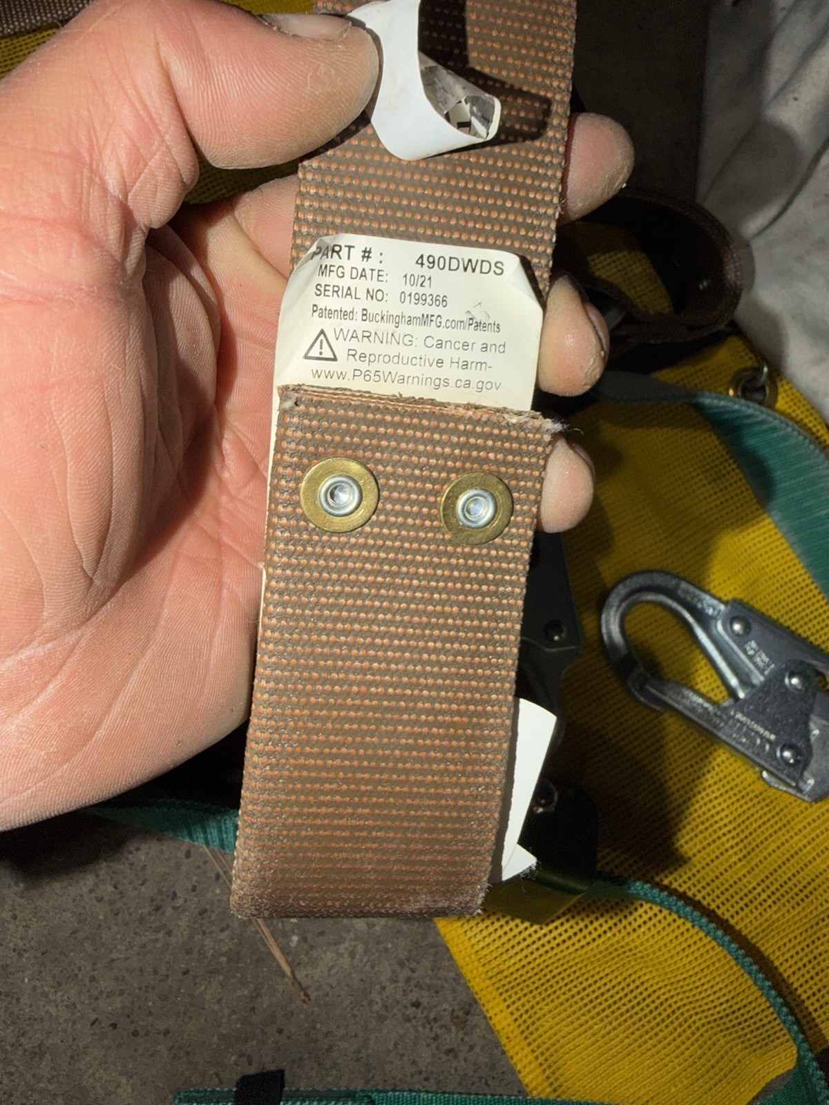 Buckingham 490DWDS Adjustable Positioning Lanyard with Rope Grab & Snaps