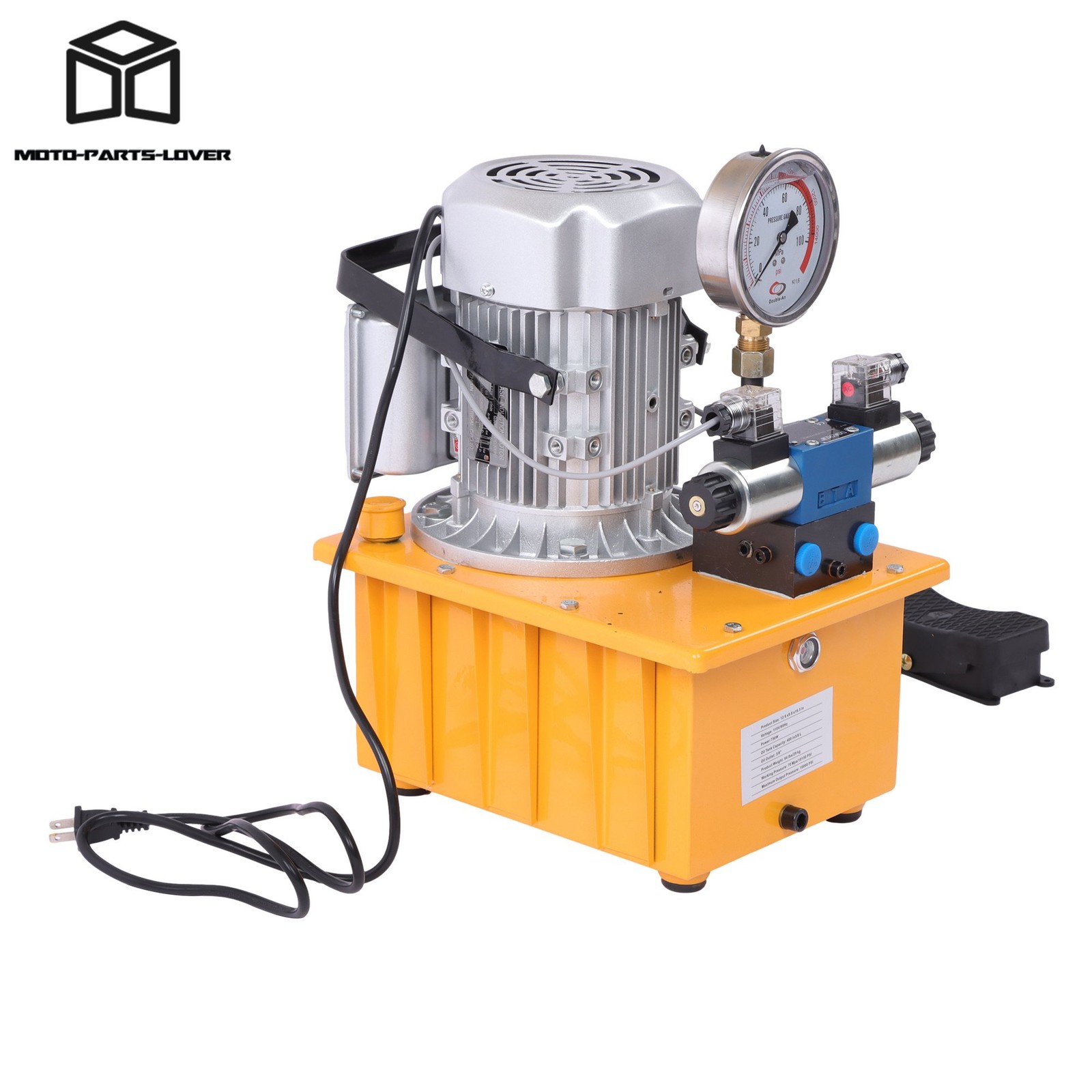 750W Electric Hydraulic Pump 10000PSI Double Acting 110V