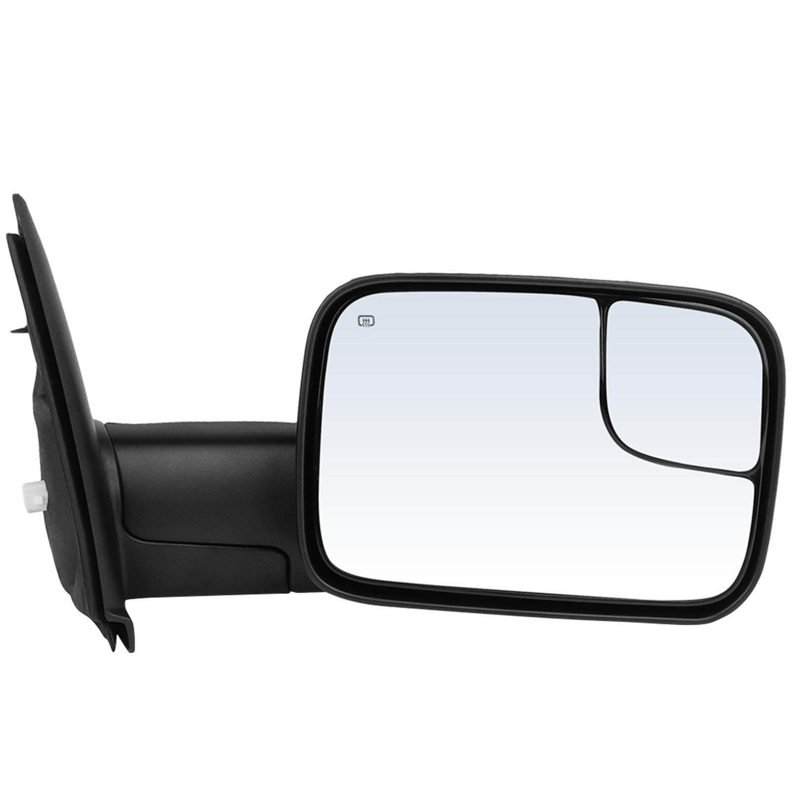Tow Mirrors Power Heated Black No Turn Signal 1998-2001 Dodge Ram 1500 2500 3500