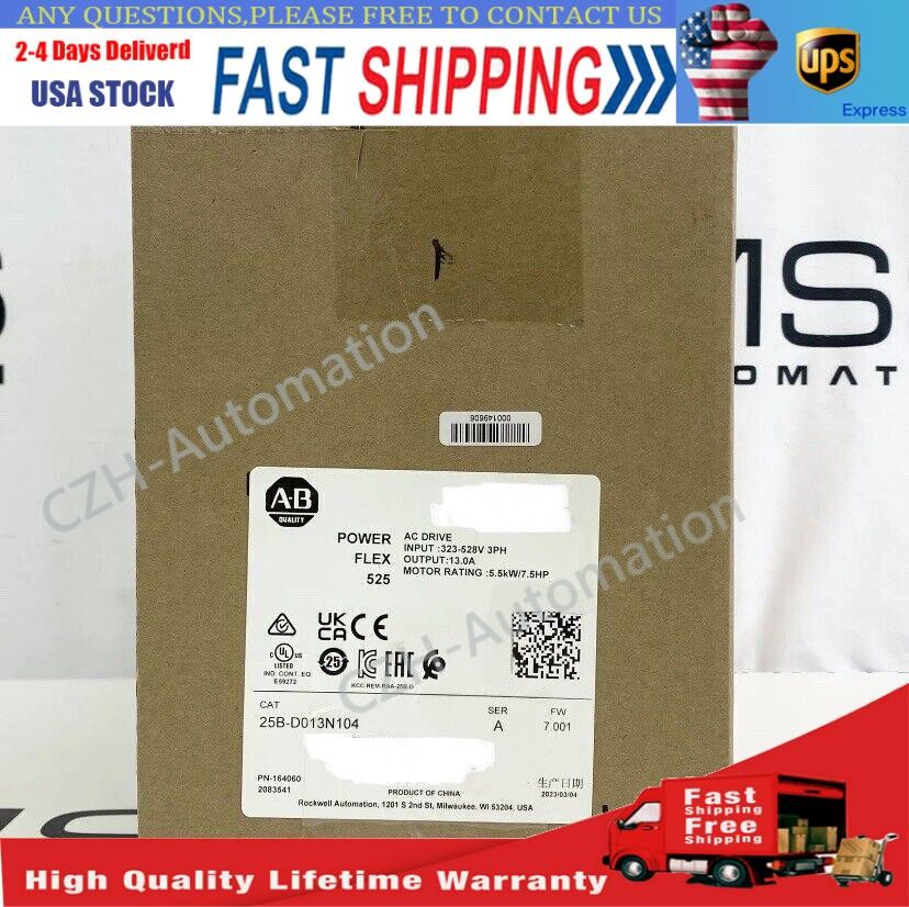 2022-23 Allen Bradley 25B-D013N104 PowerFlex 525 VFD 5.5kW 7.5HP REAL US SELLER