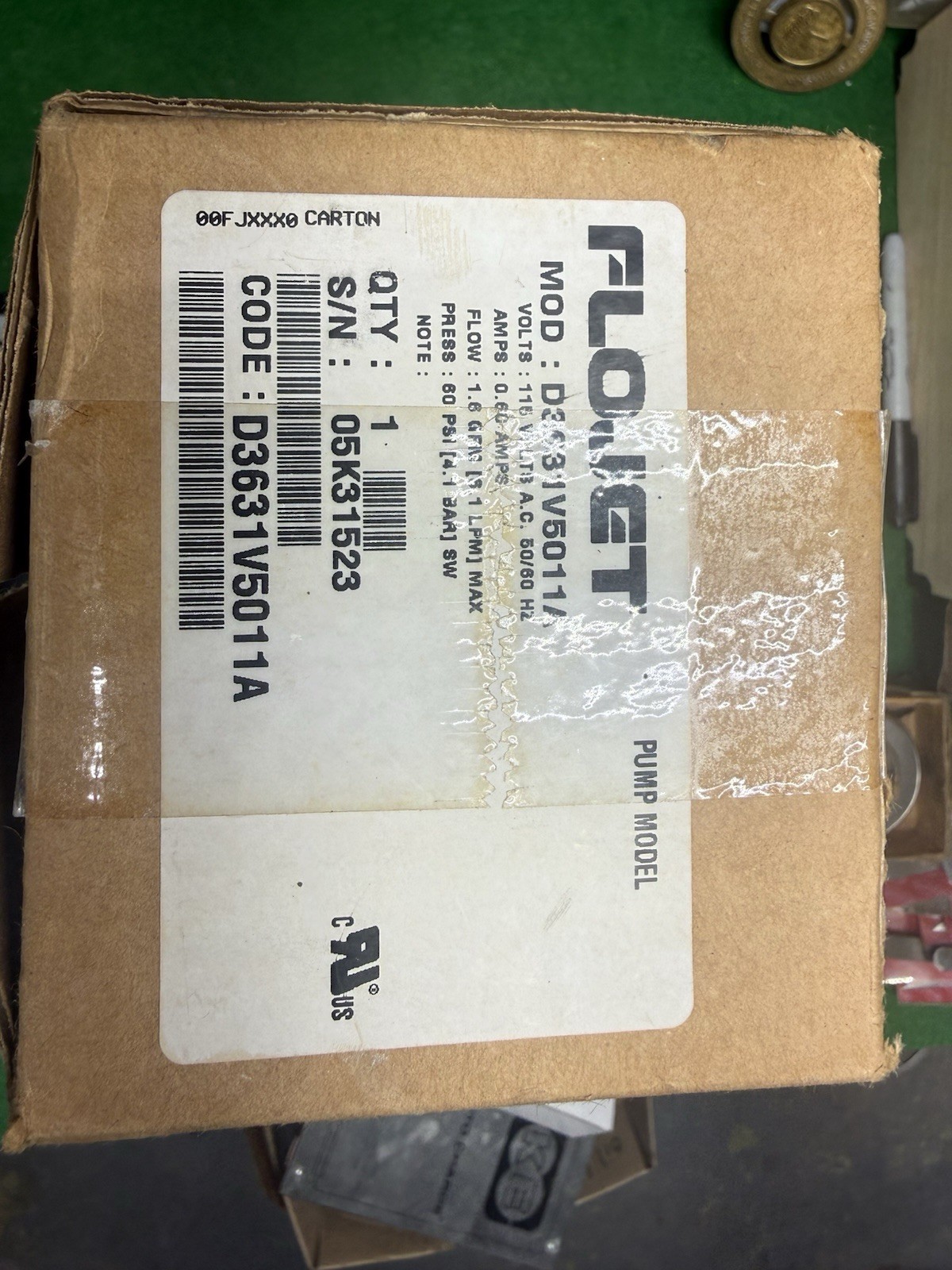 NEW Flojet model D3631V5011A PUMP 115 VOLTS 1.6 GPM unopened box