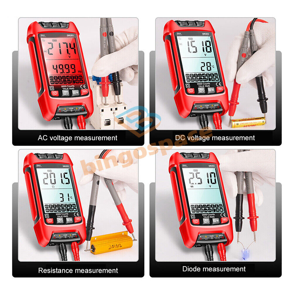 DM202 Digital Multimeter Voltmeter Resistance Capacitance Temp Transistor Meter