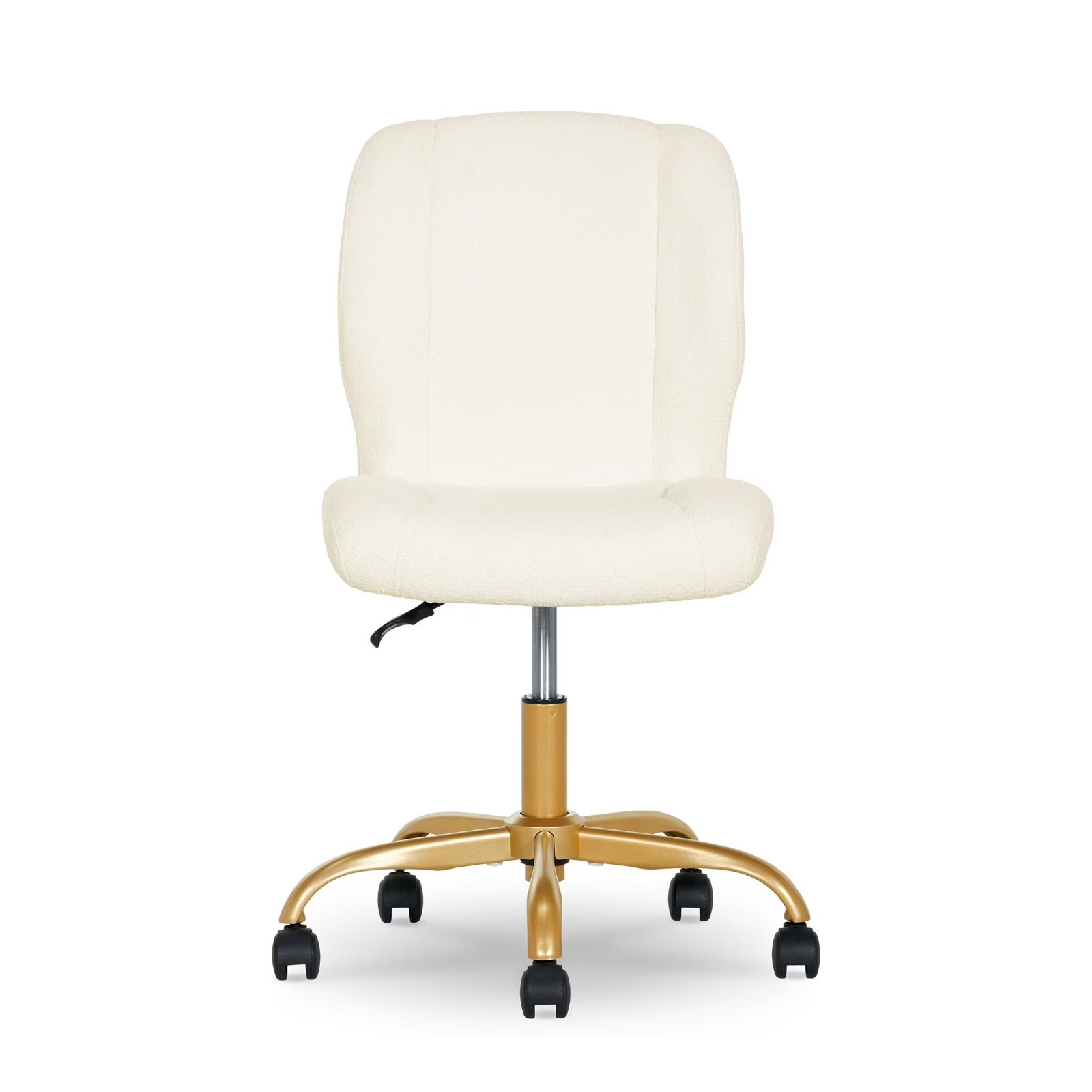 Mainstays Bouclé Armless Office Chair for Adults and Teens, Cream