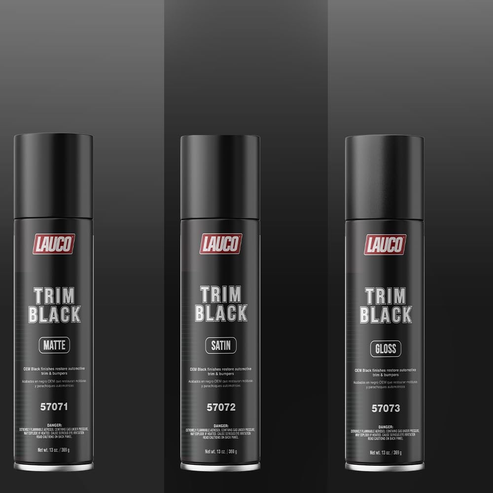 LAUCO Trim Black Matte Automotive Spray Paint – 13 oz Aerosol Can for Plastic,