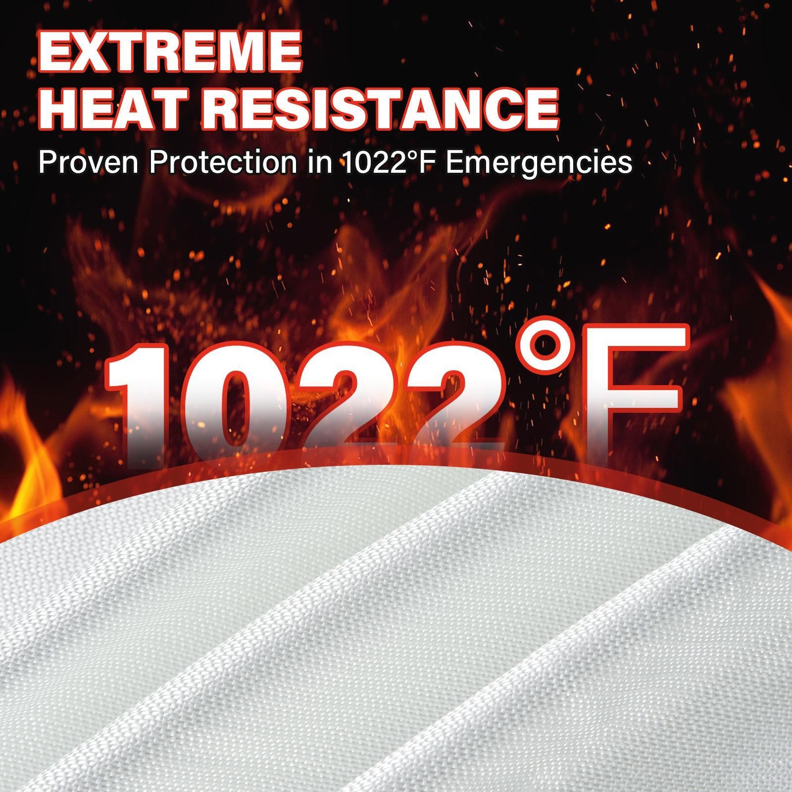 13x20FT Large Emergency Fire Blanket Fiberglass for Car EV Truck Vehicle White