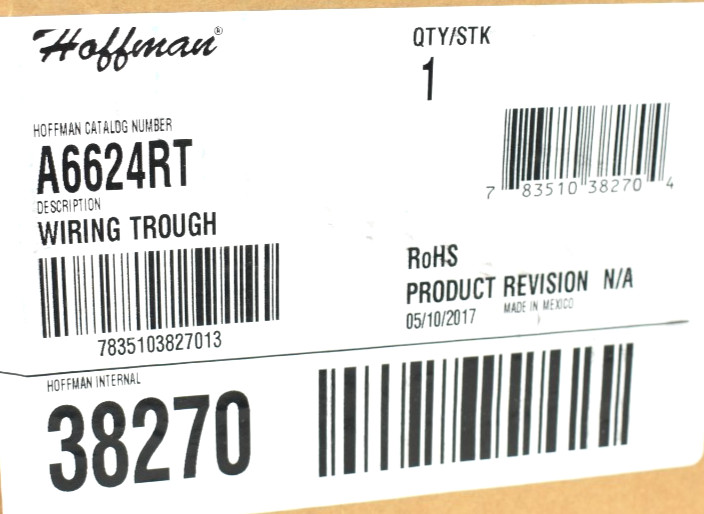 nVent Hoffman A6624RT NEMA 3R Wiring Trough 6x6x24 Steel Screw-Cover Gray