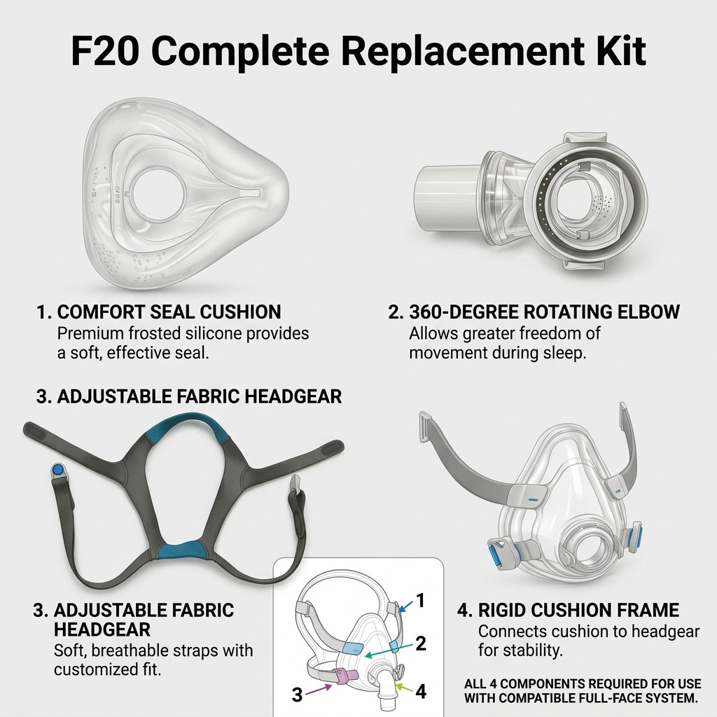 Air-Fit F20 Replacement Frame Full Face Mask Assembly