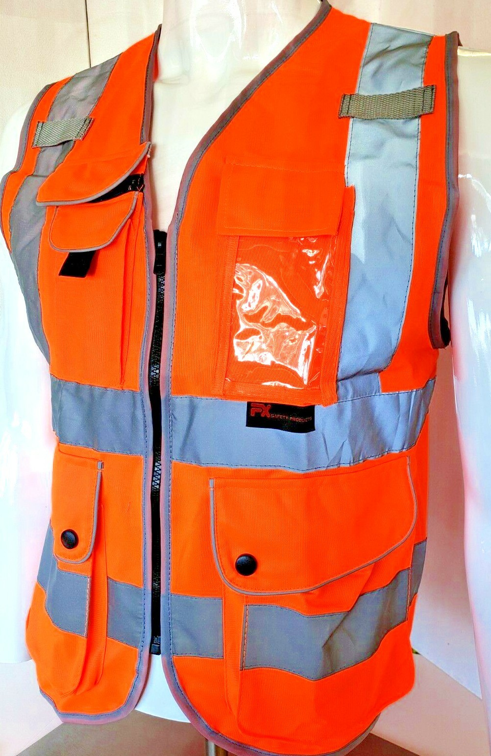 Class 2 Hi Visibility Reflective Orange Safety Vest (Small to 2XL)
