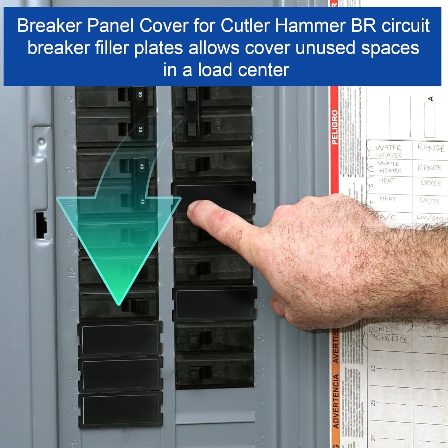 Breaker Filler Plate for Eaton BRFPP Circuit Knockout Plate…