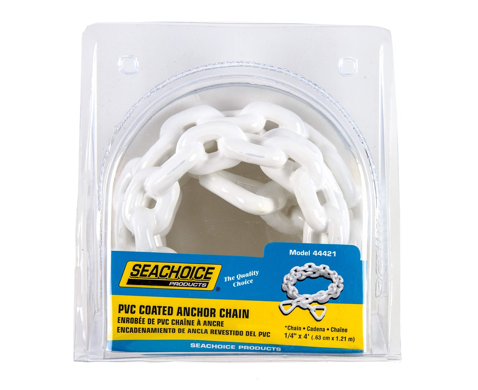 Seachoice White PVC Coated Anchor Chain: 4 Feet of Boat-Stopping Power!