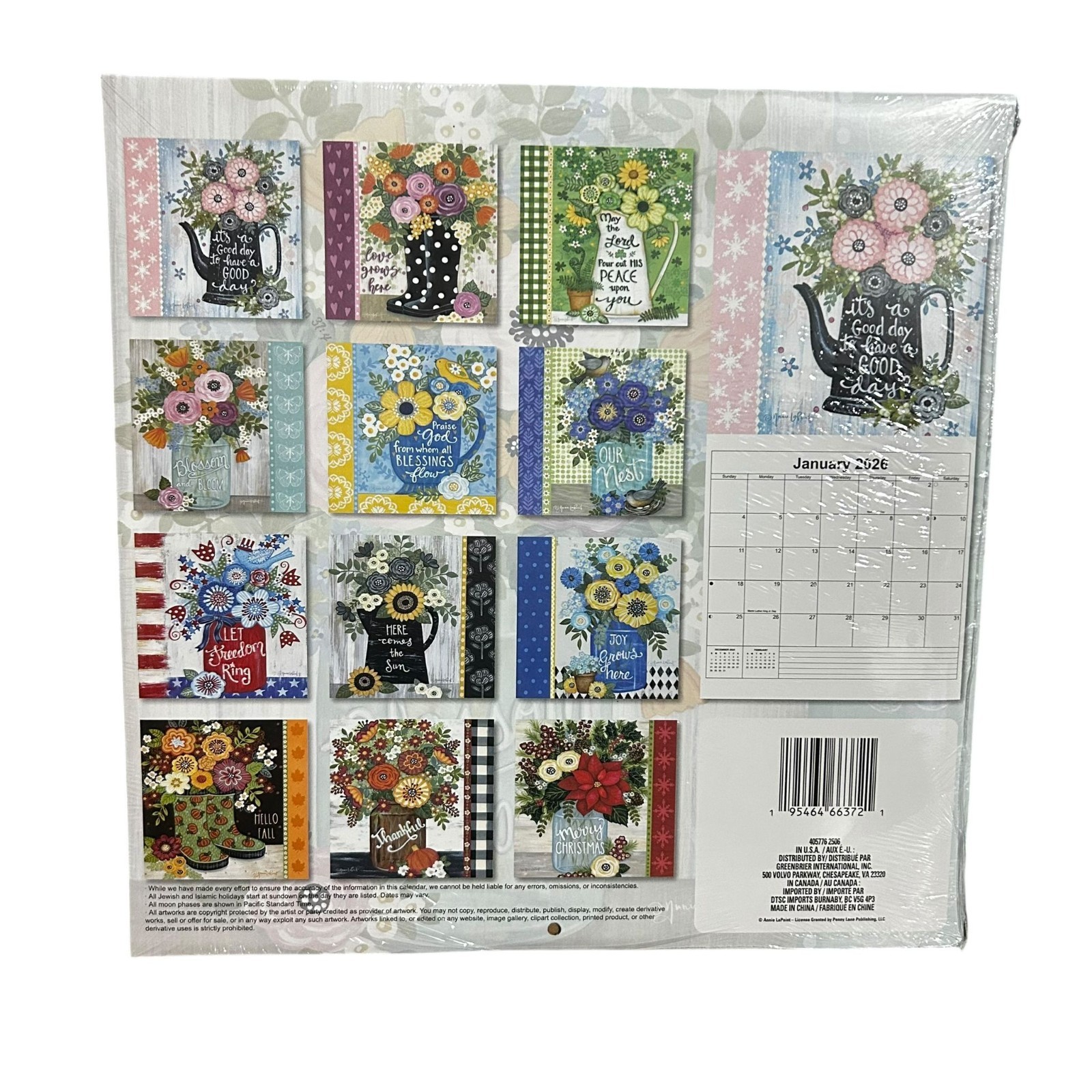 Blossom & Bloom | 2026 Flowers (Hanging) Monthly Square Wall Calendar