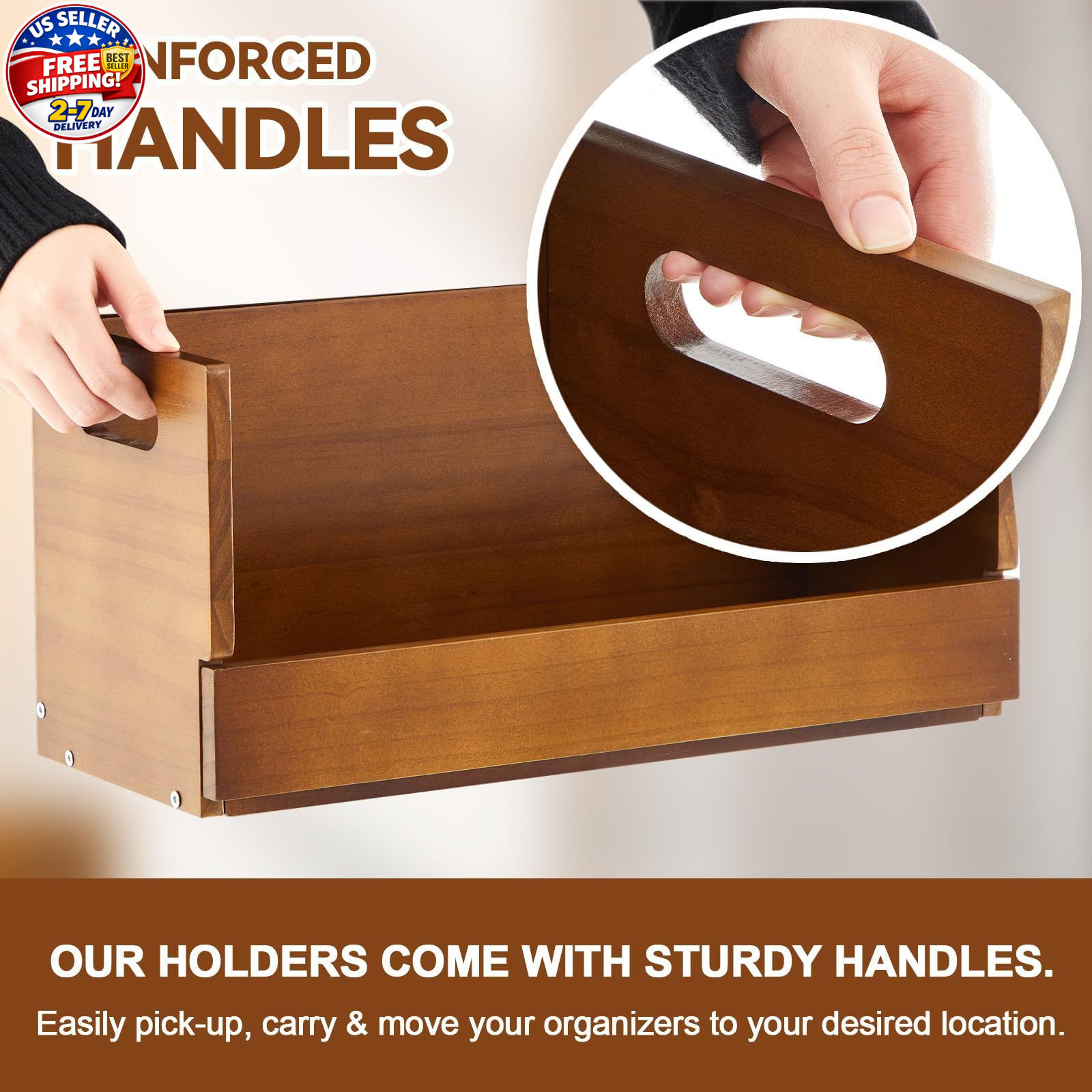 CroBlissful 2 Pack Wooden DVD Storage 16.93 x 9.65 x 3.94 inches, Brown