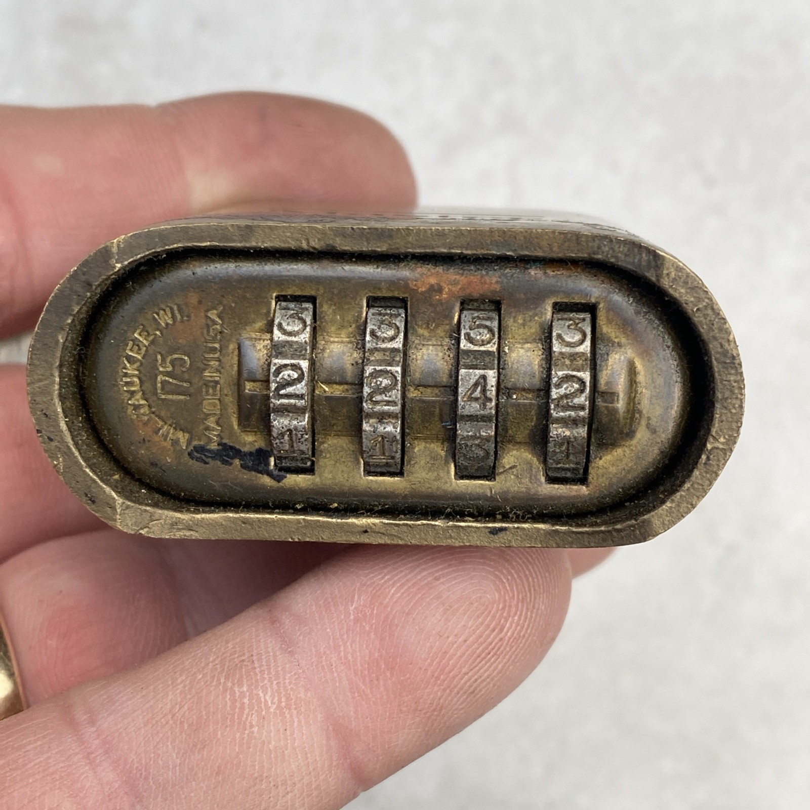 Vtg Master Case Hard Solid Brass 175 4 digit Combination Padlock Unknown Code