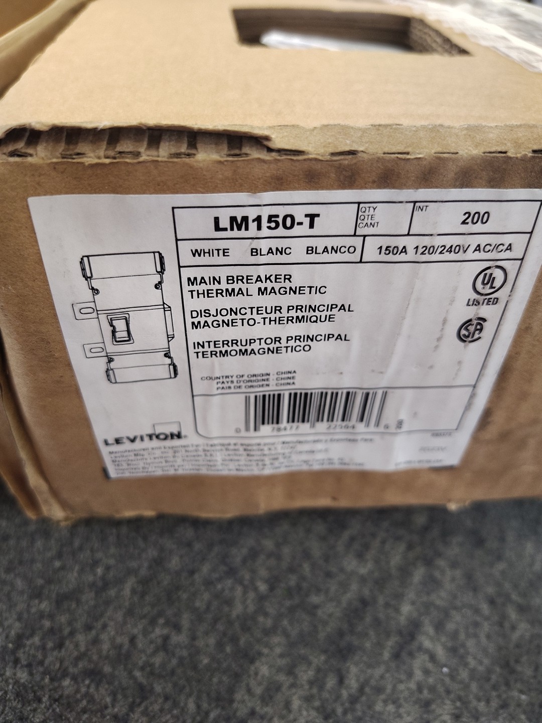 Leviton LM150-T 150 Amp 2 Pole Main Circuit Breaker Thermal Magnetic
