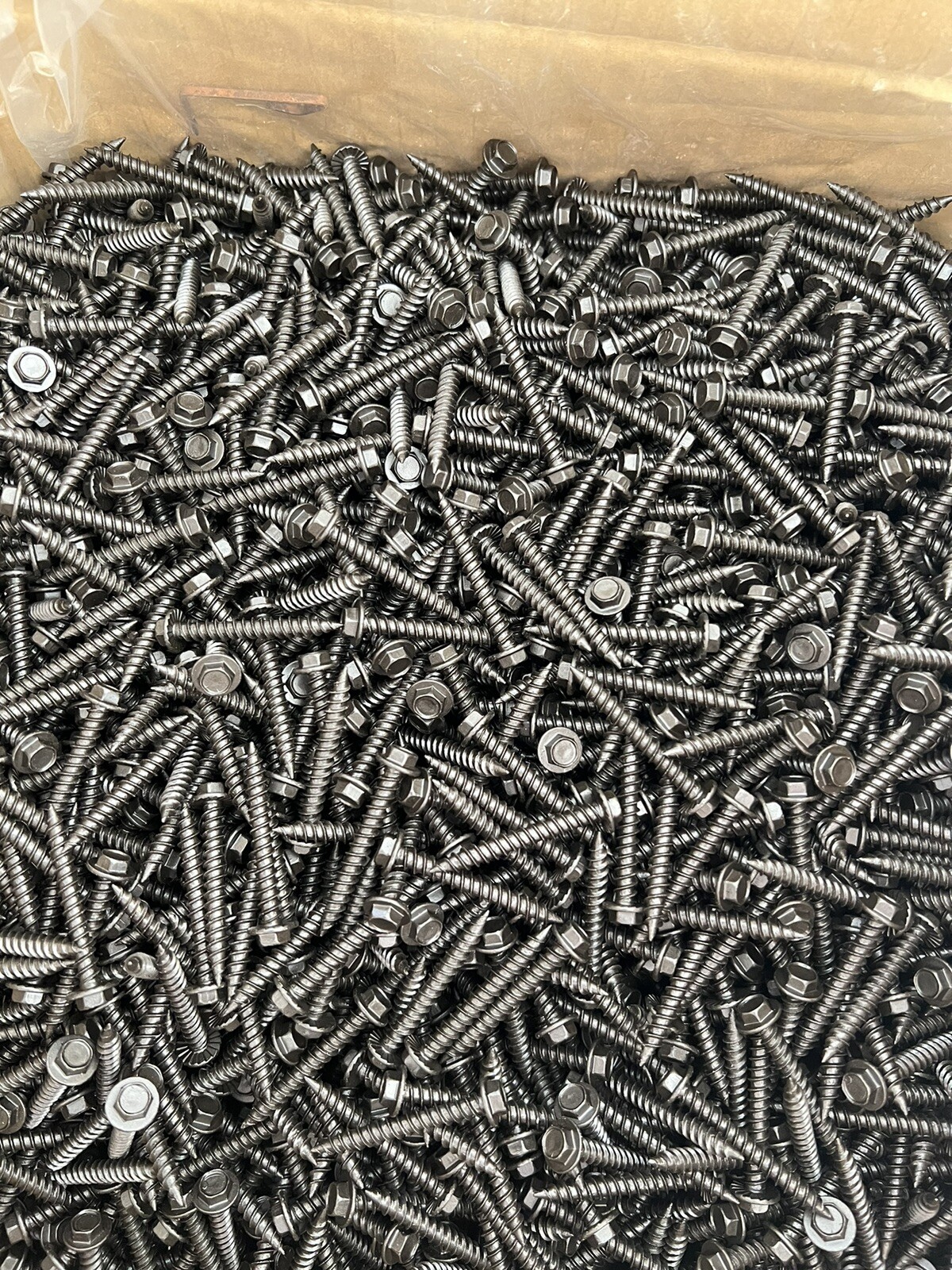 Ceramic Coated Hex Head Sheet Metal Screw, #10 x 1-1/2″ – 100 qty screws Bronze