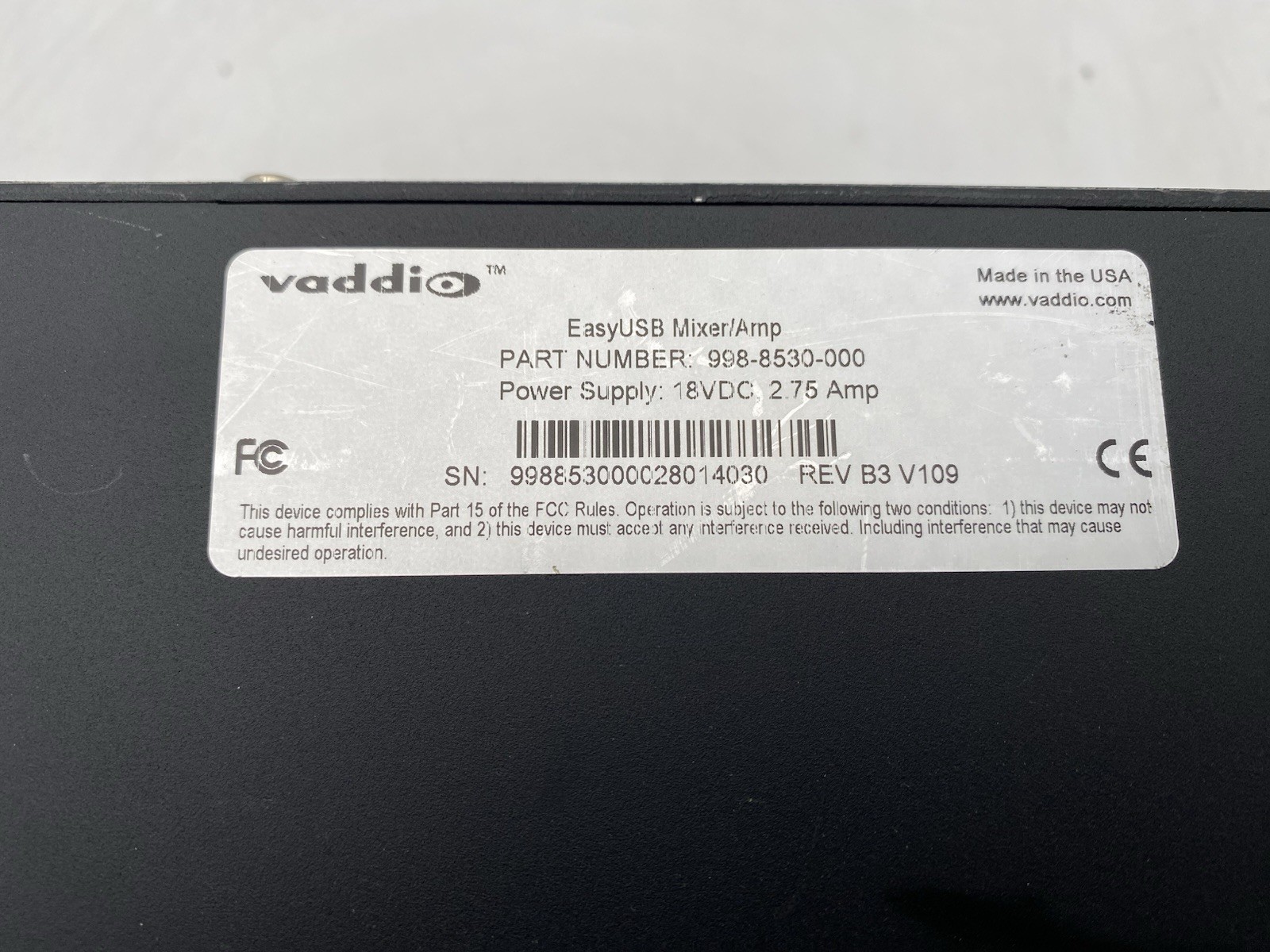 Lot of 4 Vaddio EasyUSB Mixer/Amp 998-8530-000