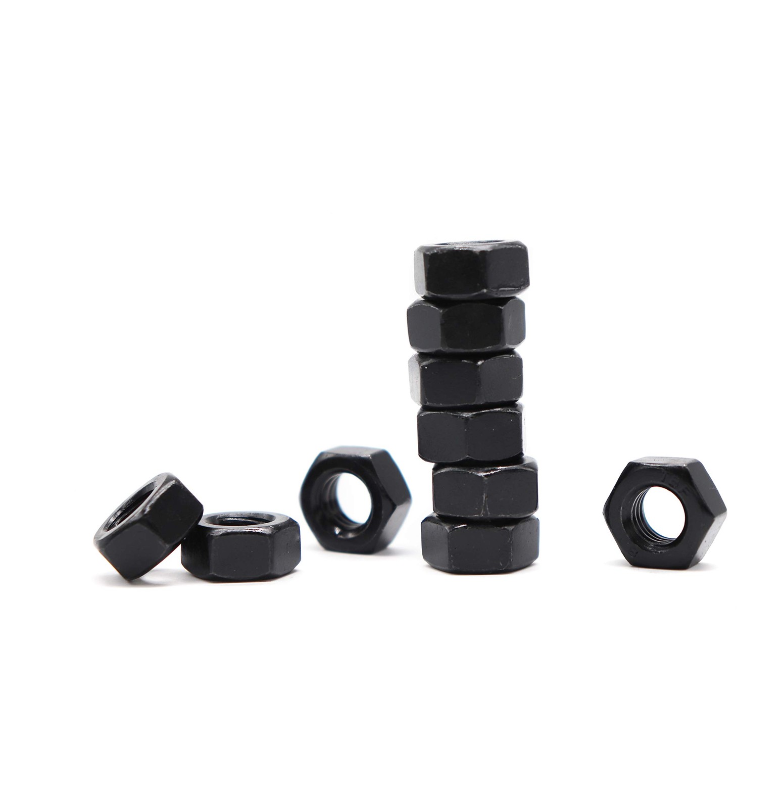 binifiMux 50pcs M6-1.0mm Black Hex Nuts Carbon Steel 8.8 Grade M6,