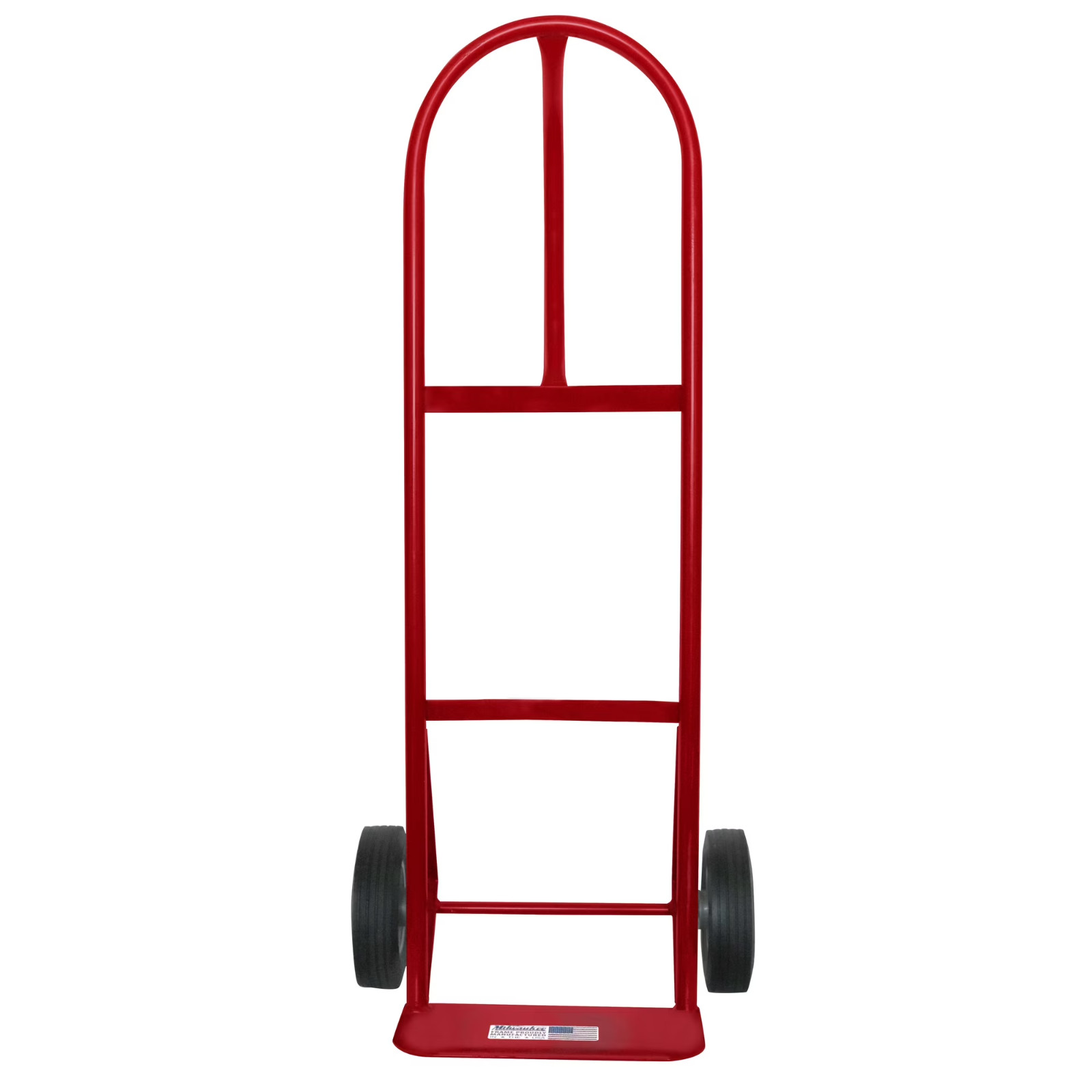 Milwaukee 600 lb Steel P-Handle Hand Truck Heavy Duty Moving Dolly Flat FreeTire