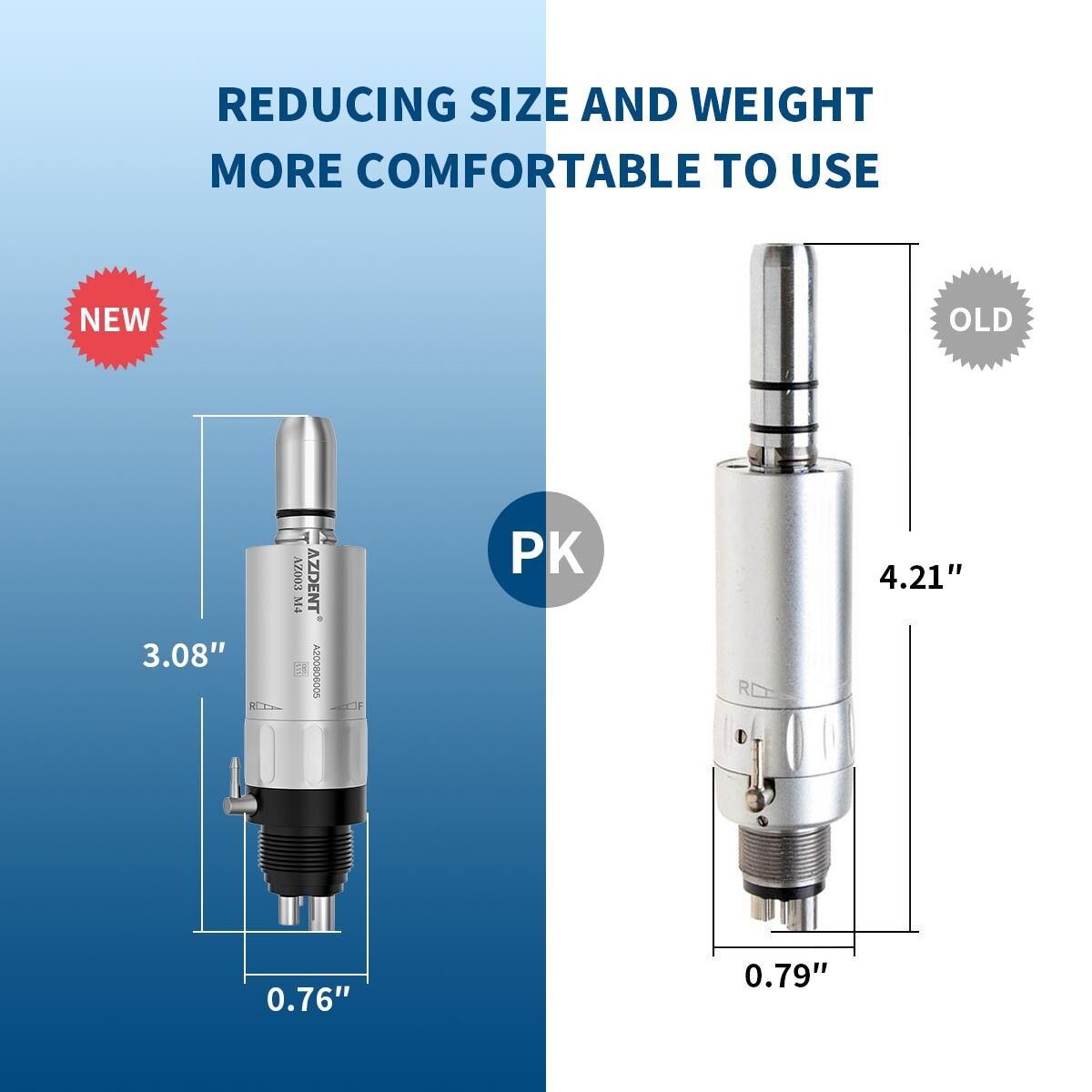 USA Dental Slow Low Speed Handpiece Air Motor 1:1 Direct Drive 4 Hole AZDENT