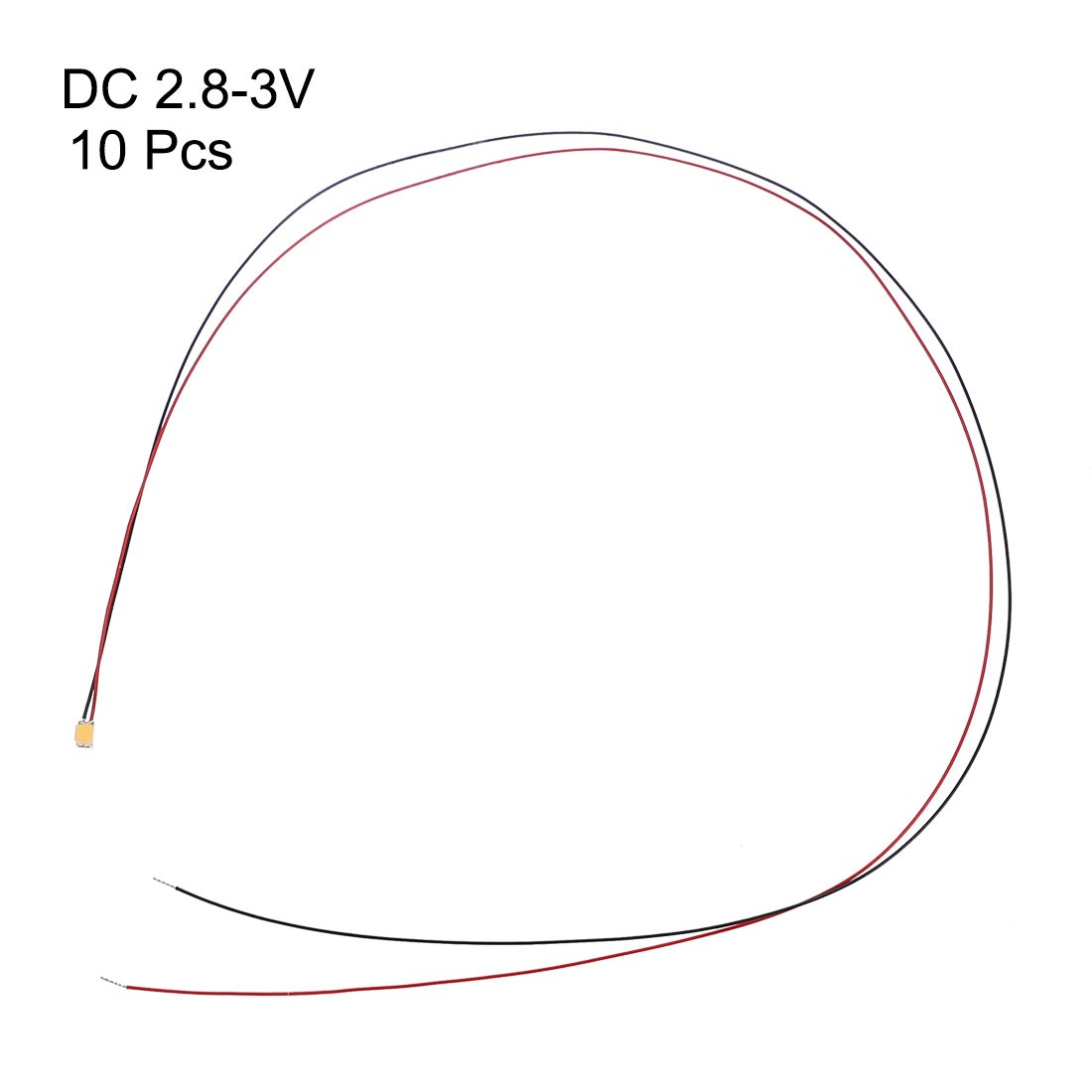 10pcs DC2.8-3V Prewired 0805 Warm White Surface Mounted Device LED Light 20cm L