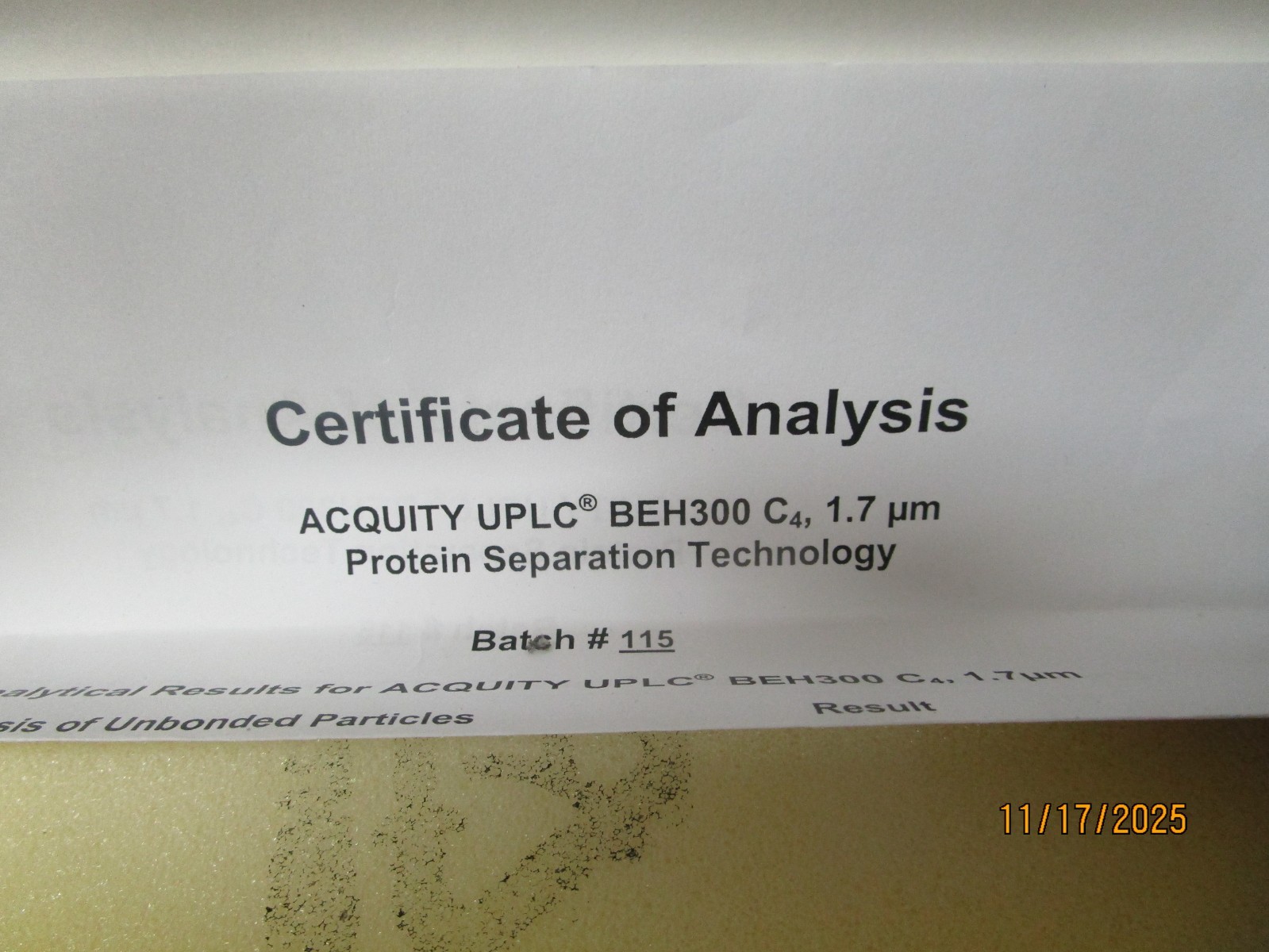 Waters nanoAcquity ACQUITY UPLC 1.7um BEH300 C4 75um x 100mm Column 186004639