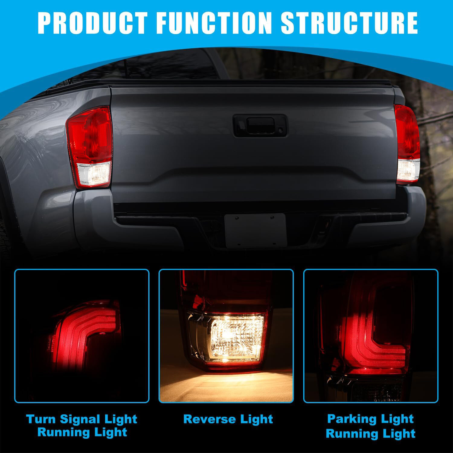 Right Rear Tail Lamp Assembly Fit 2016 2017 2018-2021 Toyota Tacoma Tail Light